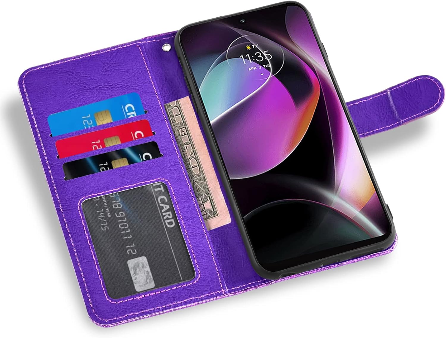 Asuwish Funda de teléfono para Motorola Moto G 5G 2022 con protector de pantalla de vidrio templado y cartera con purpurina, soporte para tarjetas,