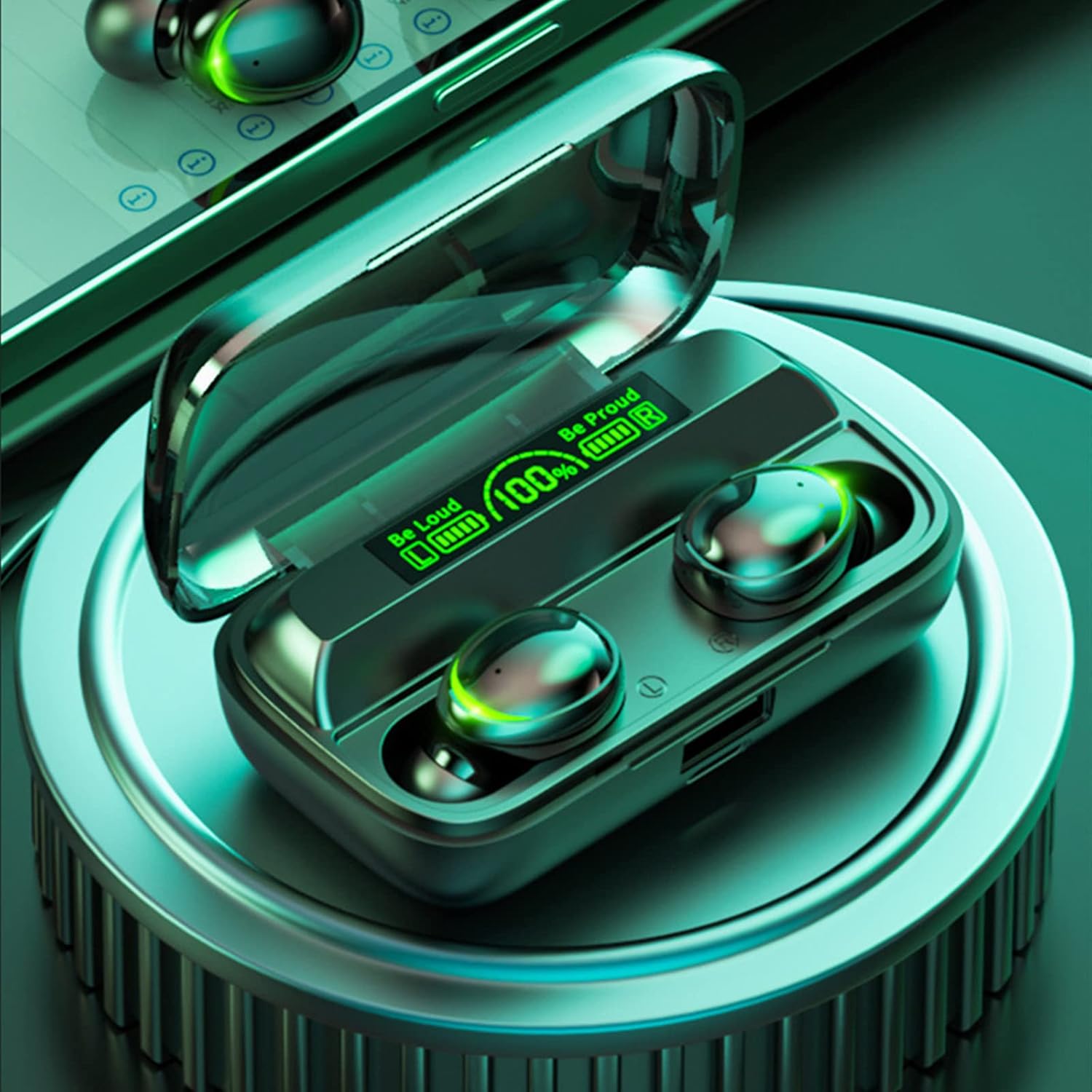 Auriculares inalámbricos Bluetooth Auriculares intrauditivos de baja latencia Binaural Estéreo Pantalla Digital Cancelación de ruido Alimentado por