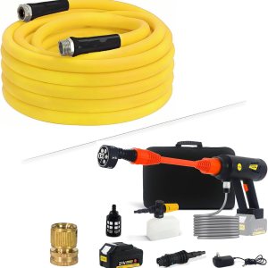 T TOVIA – Limpiador eléctrico portátil, kit de lavadora eléctrica 870PSI, pistola de lavado a presión inalámbrica con boquilla ajustable 6 en 1 y T TOVIA – Limpiador eléctrico portátil, kit de lavadora eléctrica 870PSI, pistola de lavado a presión inalámbrica con boquilla ajustable 6 en 1 y