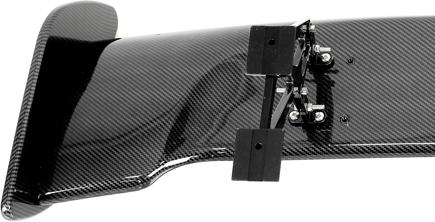 RoyalParts Alerón trasero universal de 47 pulgadas, aspecto de fibra de carbono, ajustable, estilo GT, ala de maletero para sedán, cupé, hatchback