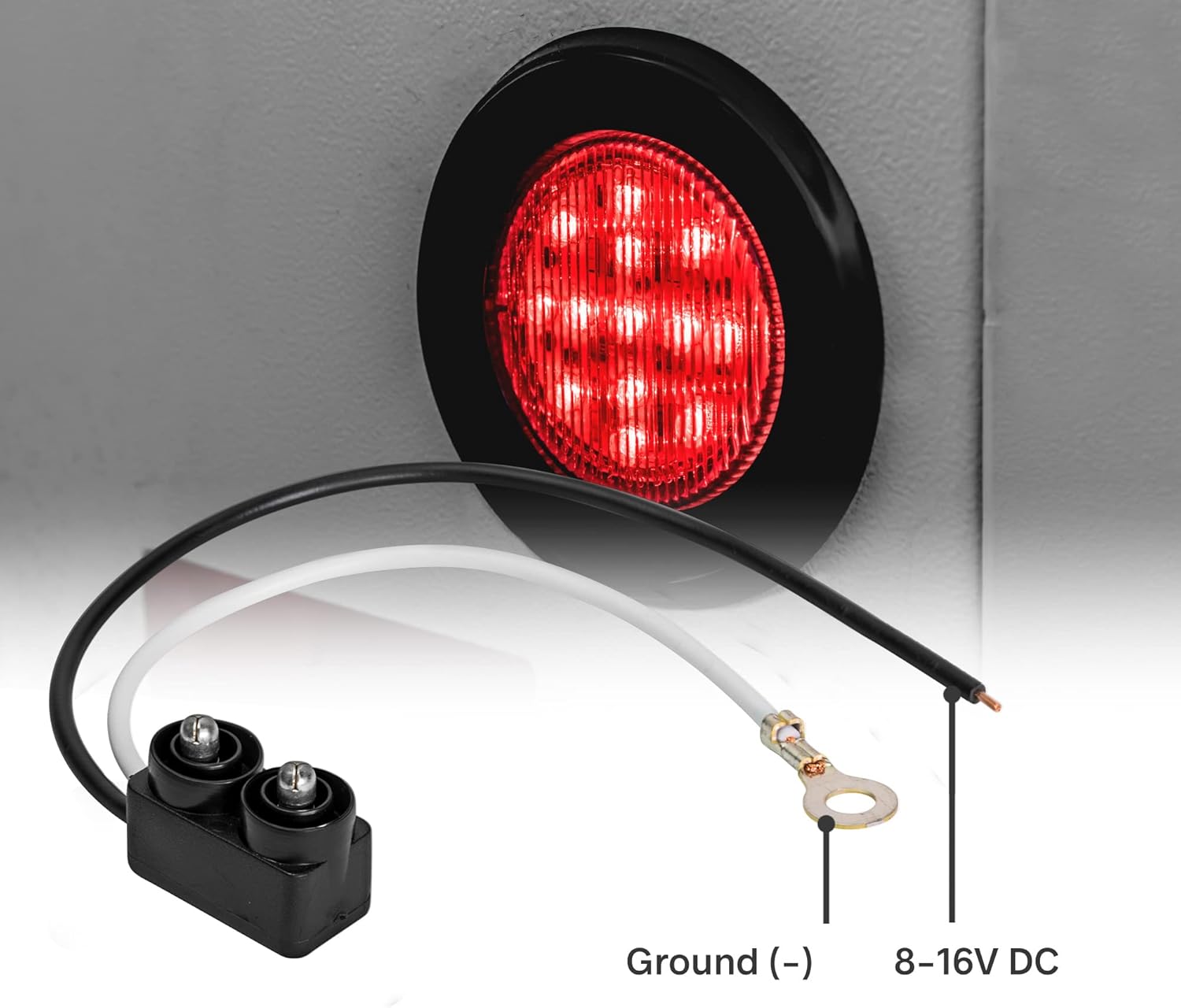 ONLINE LED STORE – Luces de delimitación lateral de 13 LED, redondas, de 6.35cm (padre)., Paquete de 2, Rojo