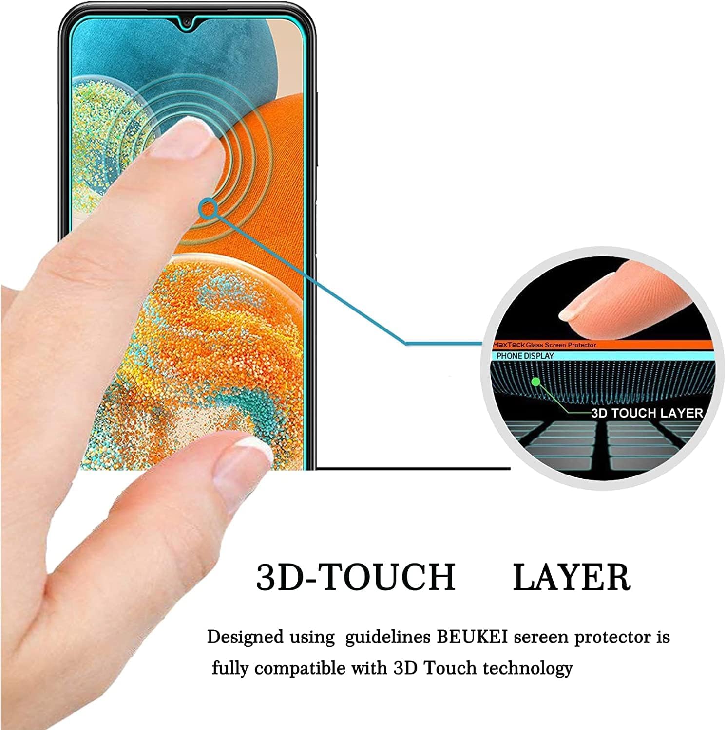 (3 Pack) Compatible for KALLEY Element 5 Plus Screen Protector Tempered Glass 9H HardnessHigh definition Anti Scratch  HZ-G366