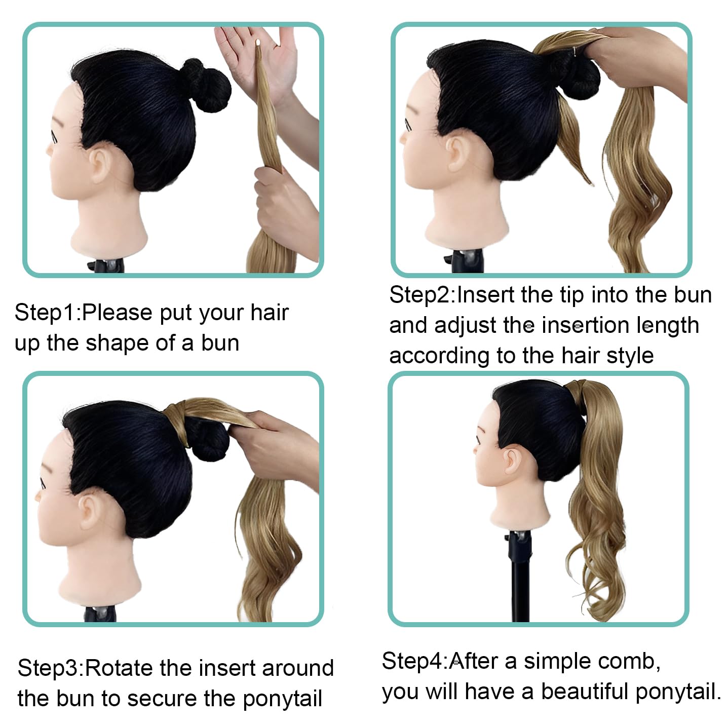Extensión de cola de caballo flexible envolvente, extensiones de cabello rizado largo y rizado, extensiones de cabello para mujeres y mujeres, uso