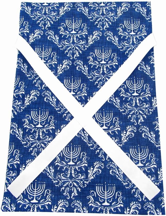 VZWraps Bolsa de regalo reutilizable de Hanukkah (estándar de 10 pulgadas de ancho por 15 pulgadas de alto, azul y blanco)
