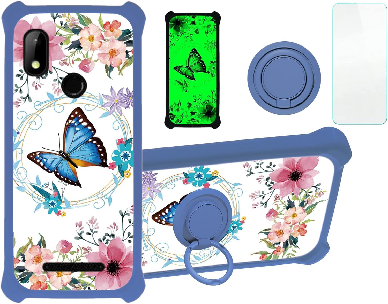 HotPepper Chilaca HPPL60A – Funda compatible con Hot Pepper Chilaca HPPL60A, con protector de pantalla de vidrio templado, policarbonato duro +