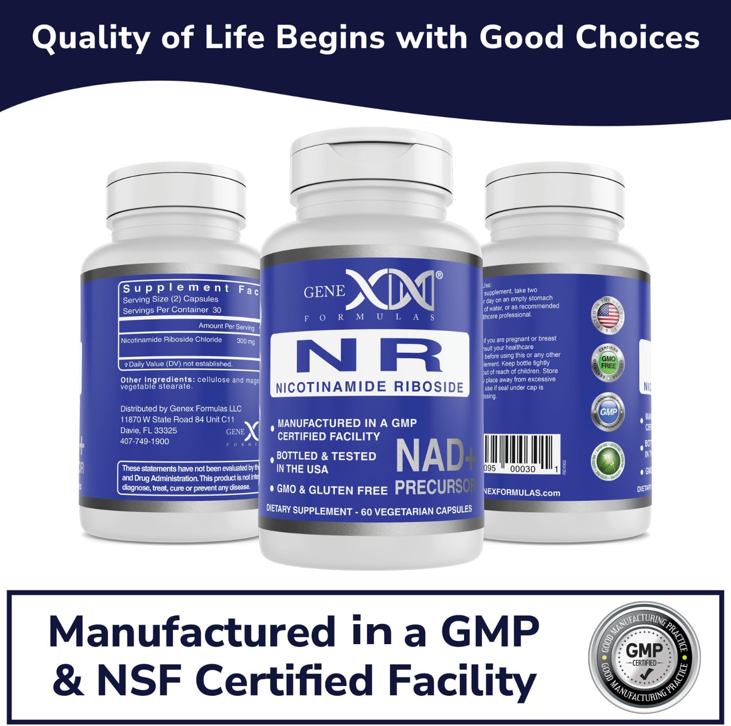 Genex Formulas Ribosida de nicotinamida (paquete de 3)
