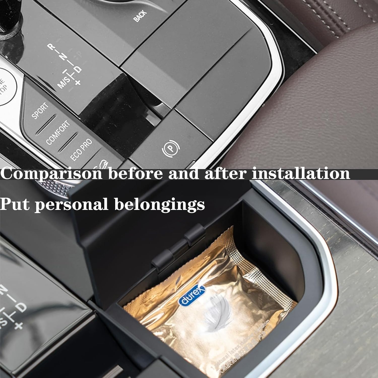 Oiqasoxl Organizador de consola central para BMW X3 iX3 X4 iX4 M3 2019-2024 caja de almacenamiento oculta para automóvil, BMW X3 X4 M2 M3 i3 328i