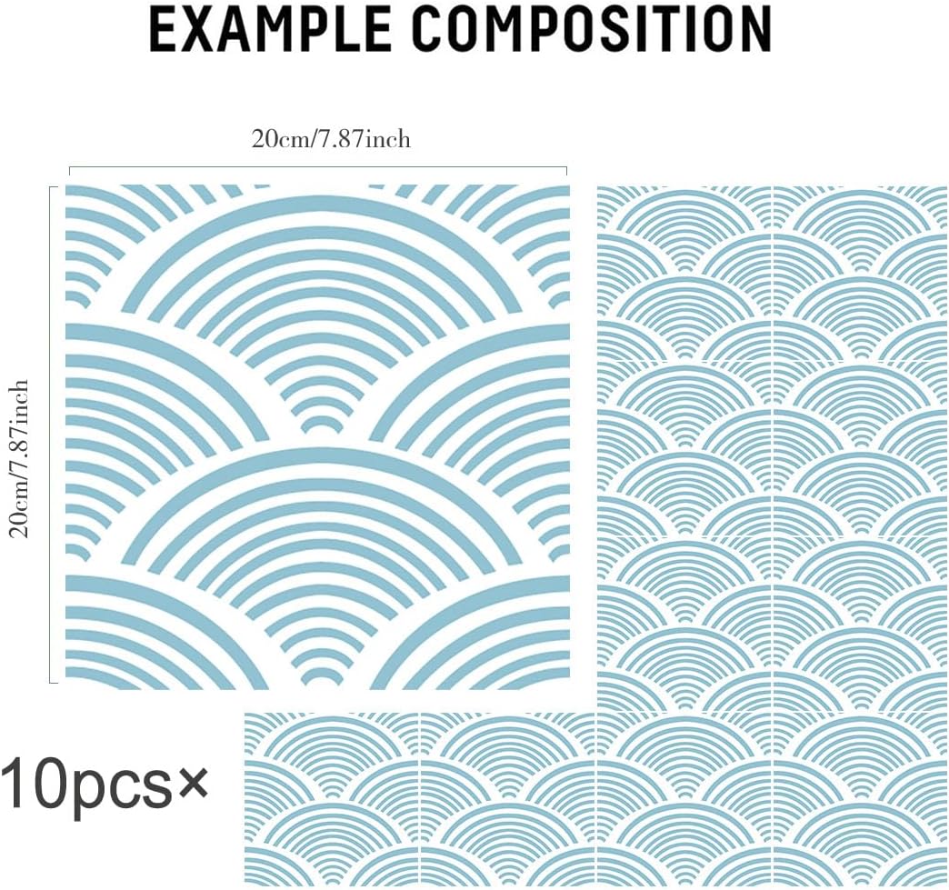 10 hojas de azulejos impermeables para salpicaduras en muro de cocina, elegantes calcomanías autoadhesivas, azulejos de PVC, azulejos de pared de