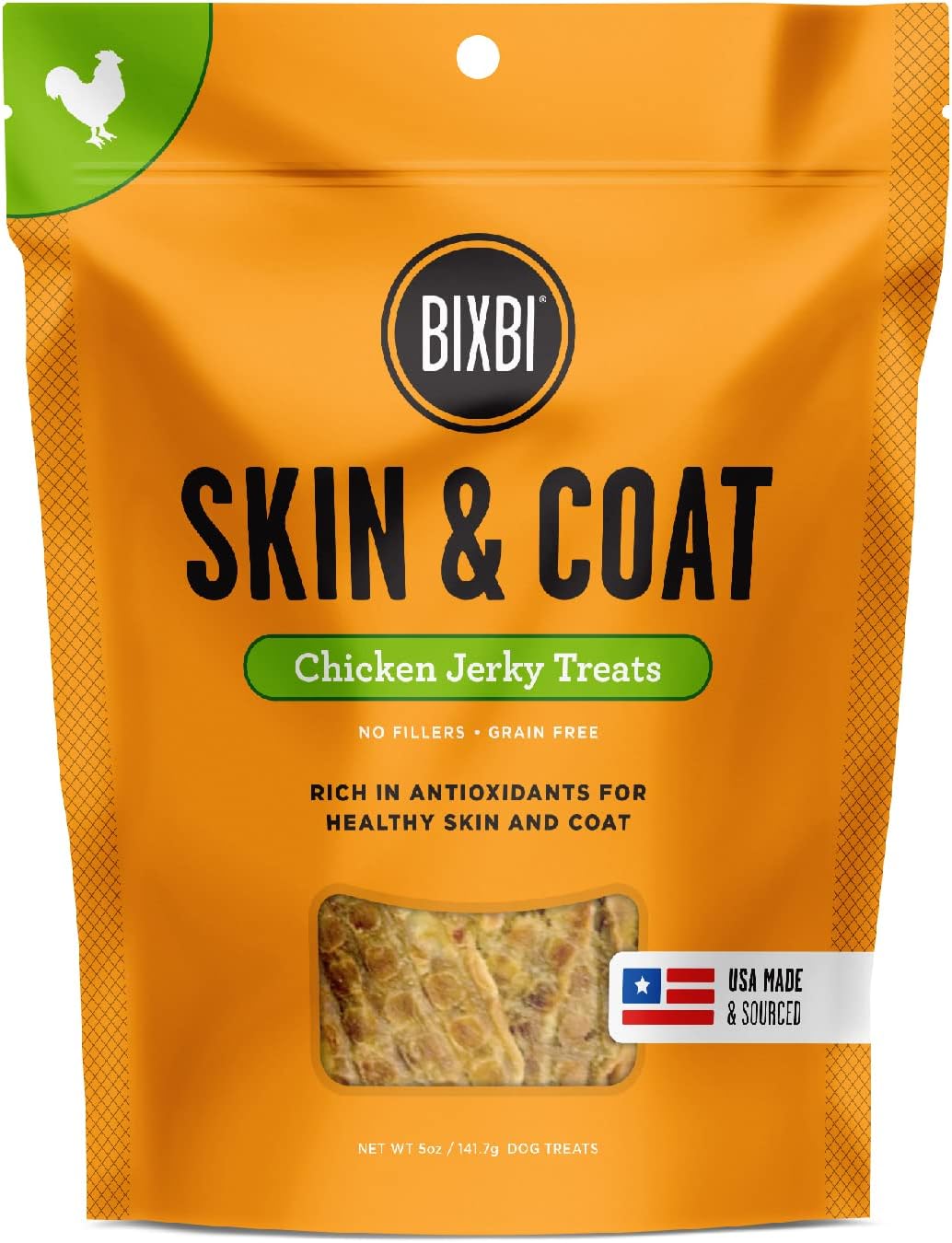 BIXBI – Golosinas para perros totalmente naturales, soporte para piel, inmune y articulaciones, sabor salmón, res y pollo