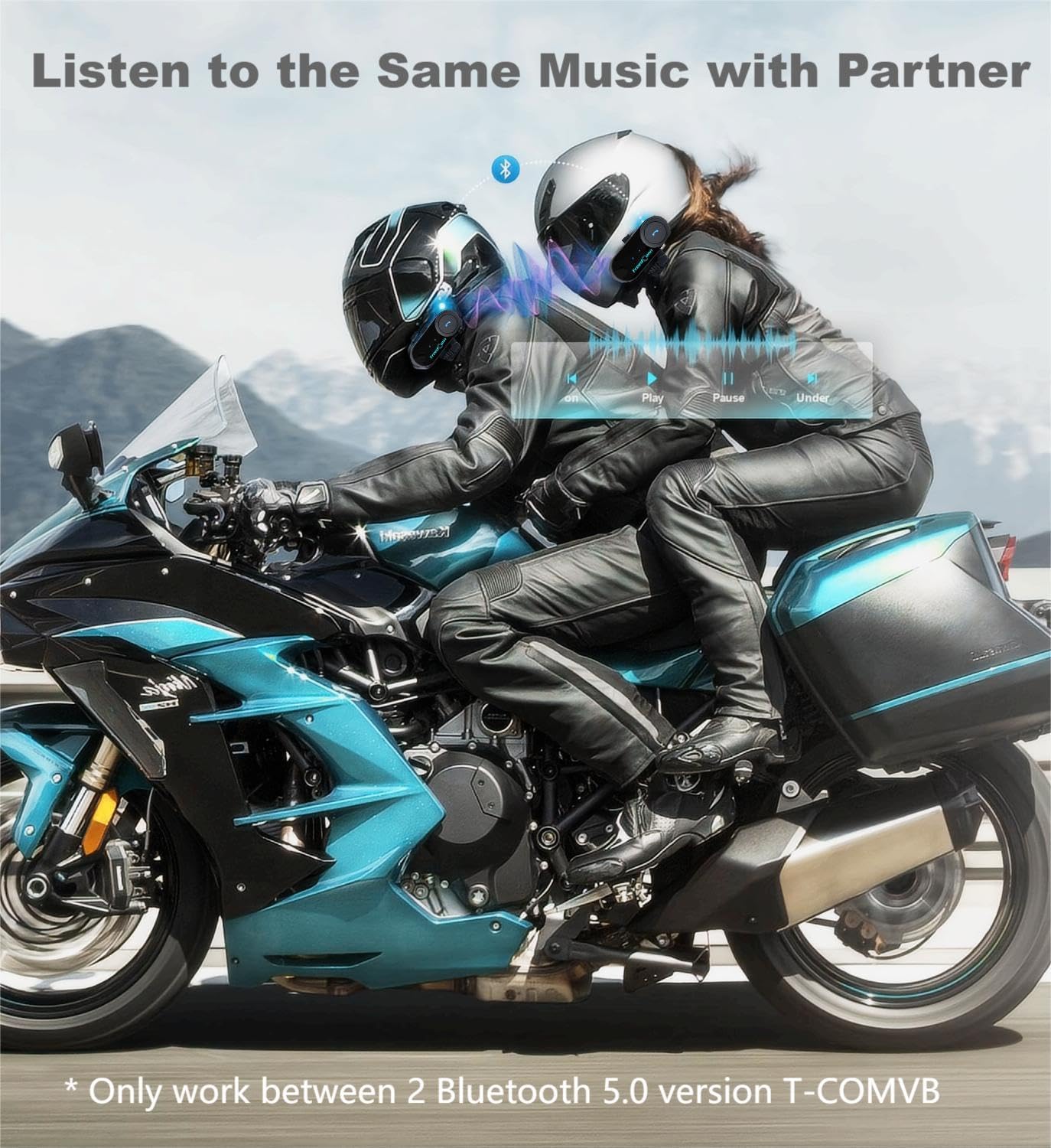 FreedConn T-COMVB – Sistema de comunicación de motocicleta Bluetooth 5.0 FreedConn – Casco Bluetooth para motocicleta, esquí, emparejamiento de 2  3