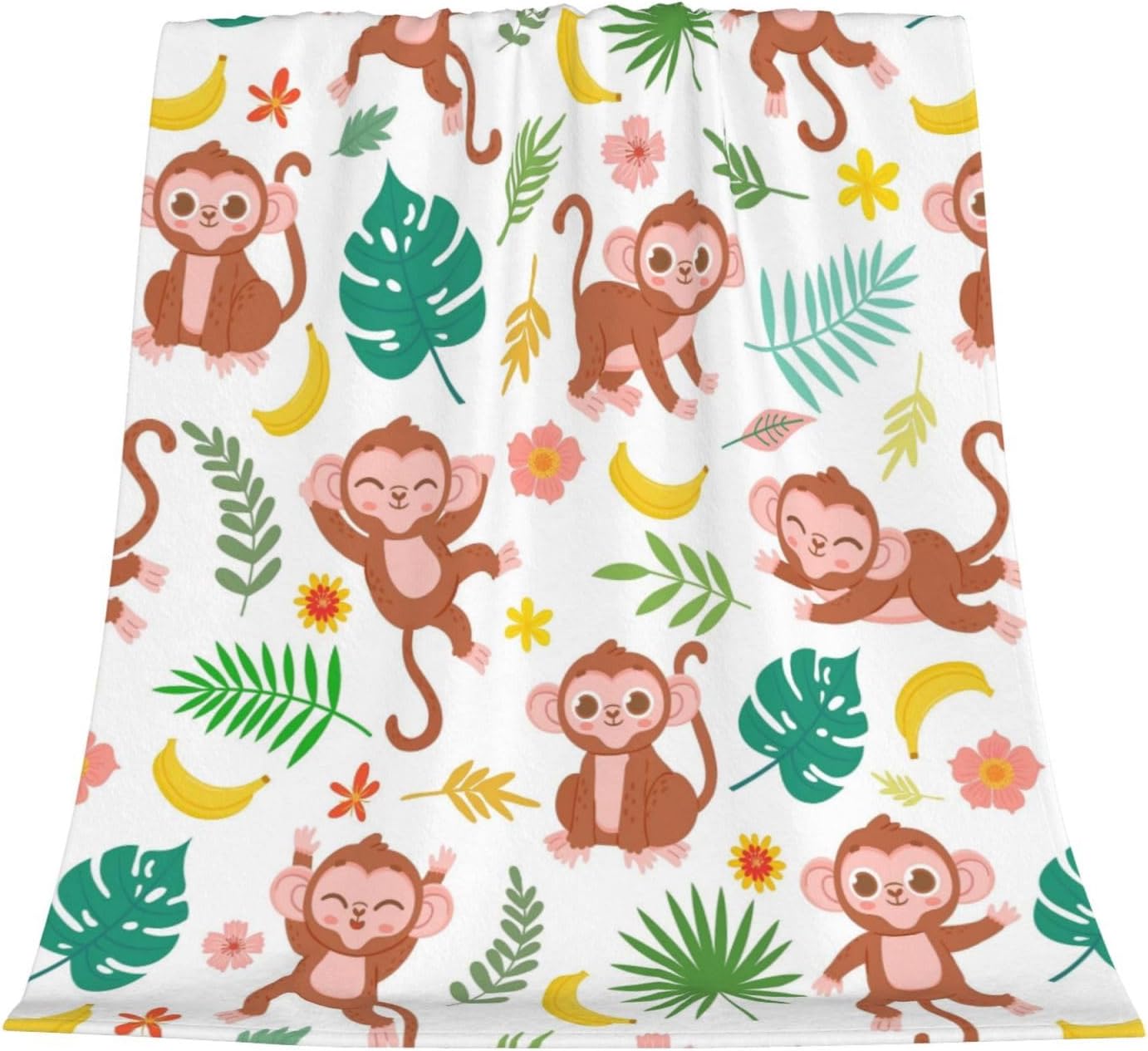 Manta de mono para mujer, suave manta de forro polar de verano, lavable, manta ligera de viaje para sofá, cama, sillón durante todas las estaciones
