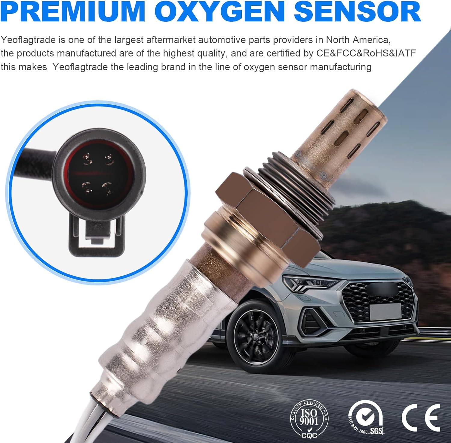 Yeoflagtrade Sensor de oxígeno O2 15716 15717 15718 15719 aguas arriba aguas abajo compatible con Ford Contour E-250 Van E-350 Super Duty E-450