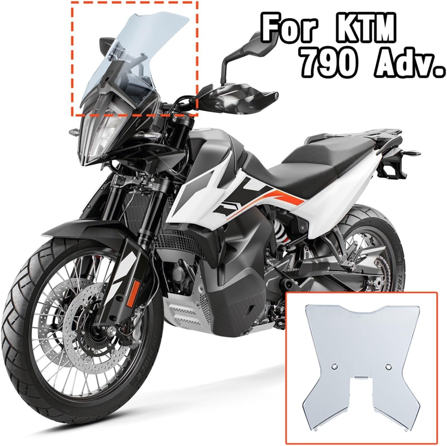Accesorios de motocicleta para pantalla frontal de motocicleta, accesorios para parabrisas K-TM 790 ADV 2019-2022 390 Adventure Parabrisas Deflector