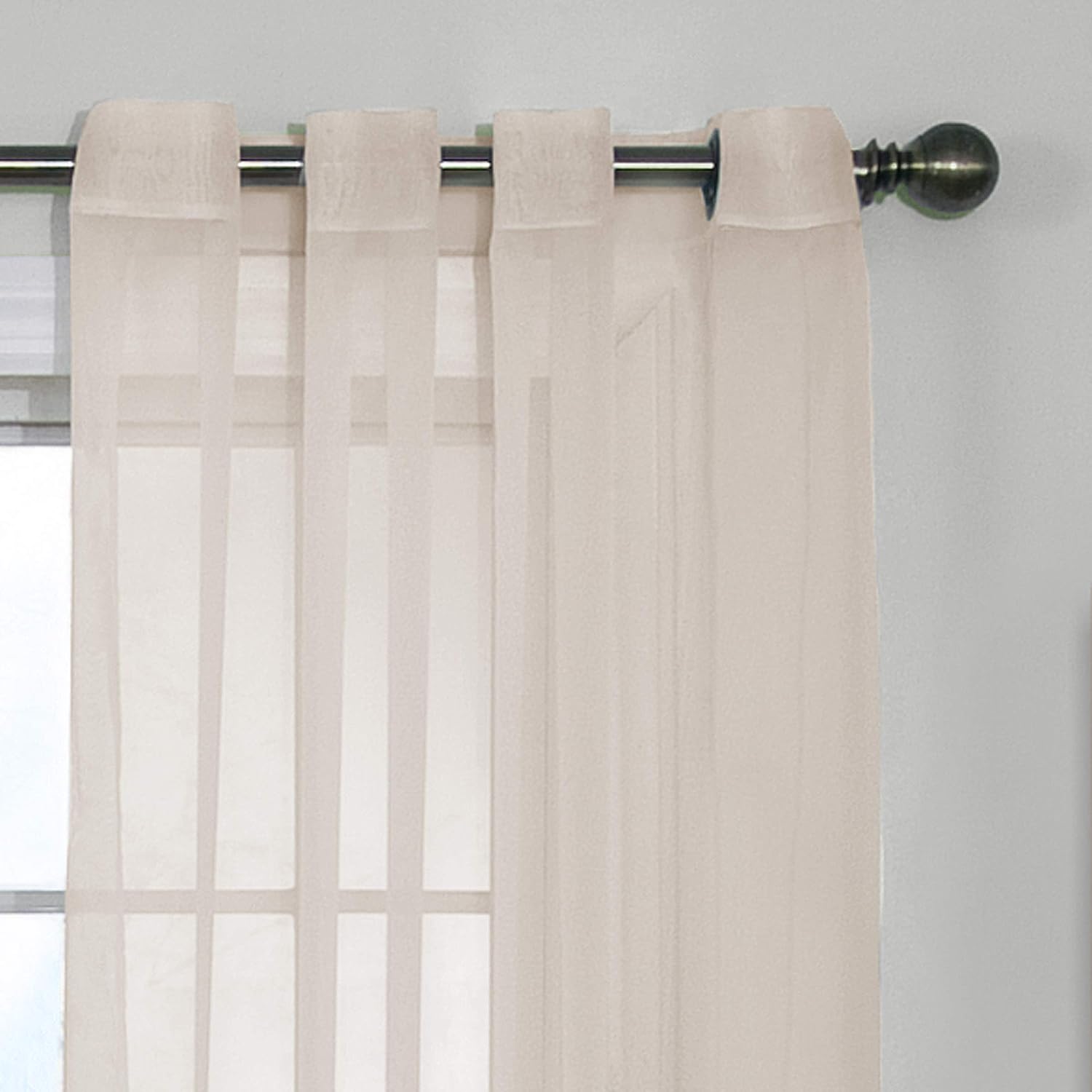 Fresh – Cortina moderna, tela de gasa transparente que neutraliza el olor, con ojal, filtrante de luz. Cortinas de ventana para dormitorio o sala de