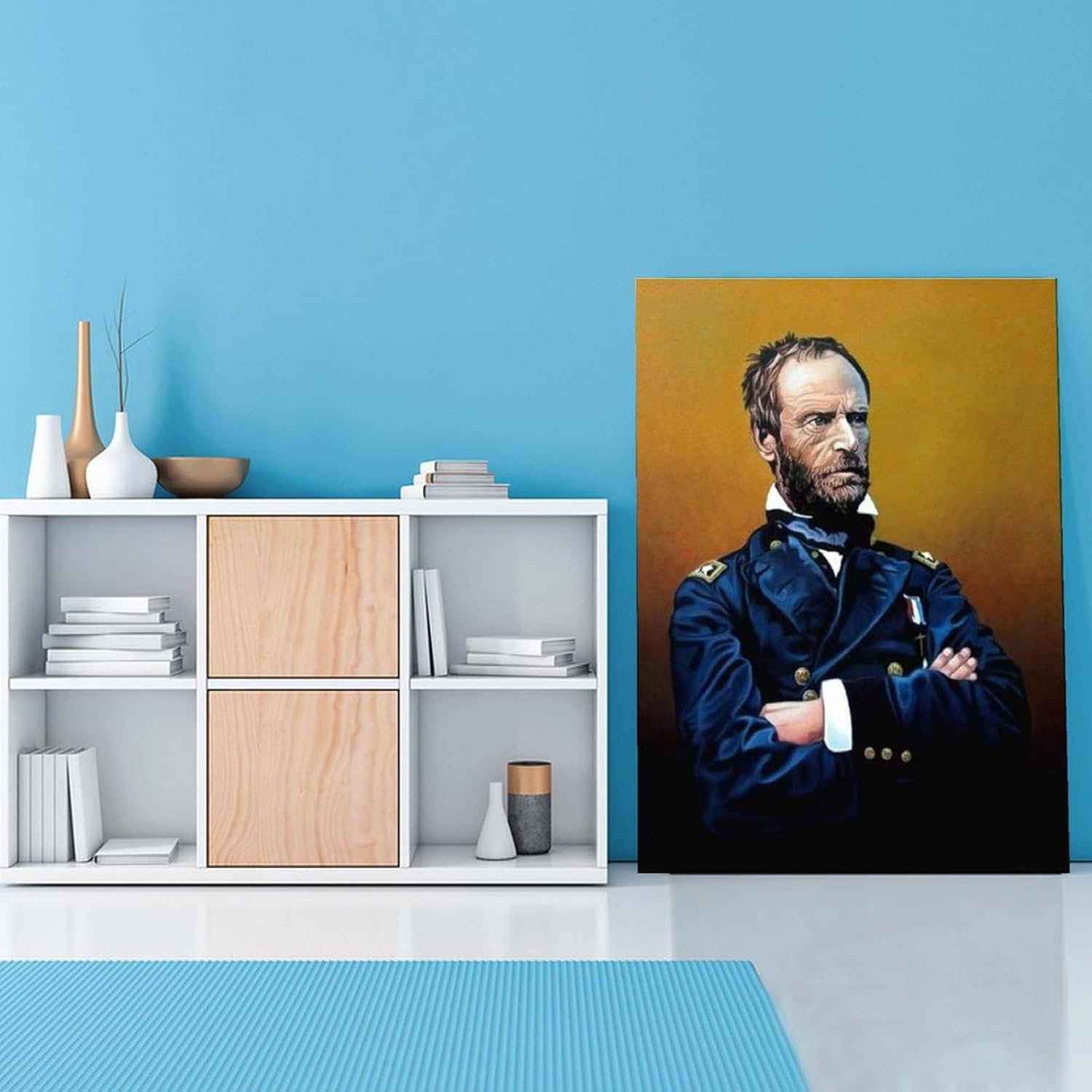William Tecumseh Sherman – Póster de retrato general de la Guerra Civil estadounidense, arte impreso en lienzo (1) pintura en lienzo, pósteres e