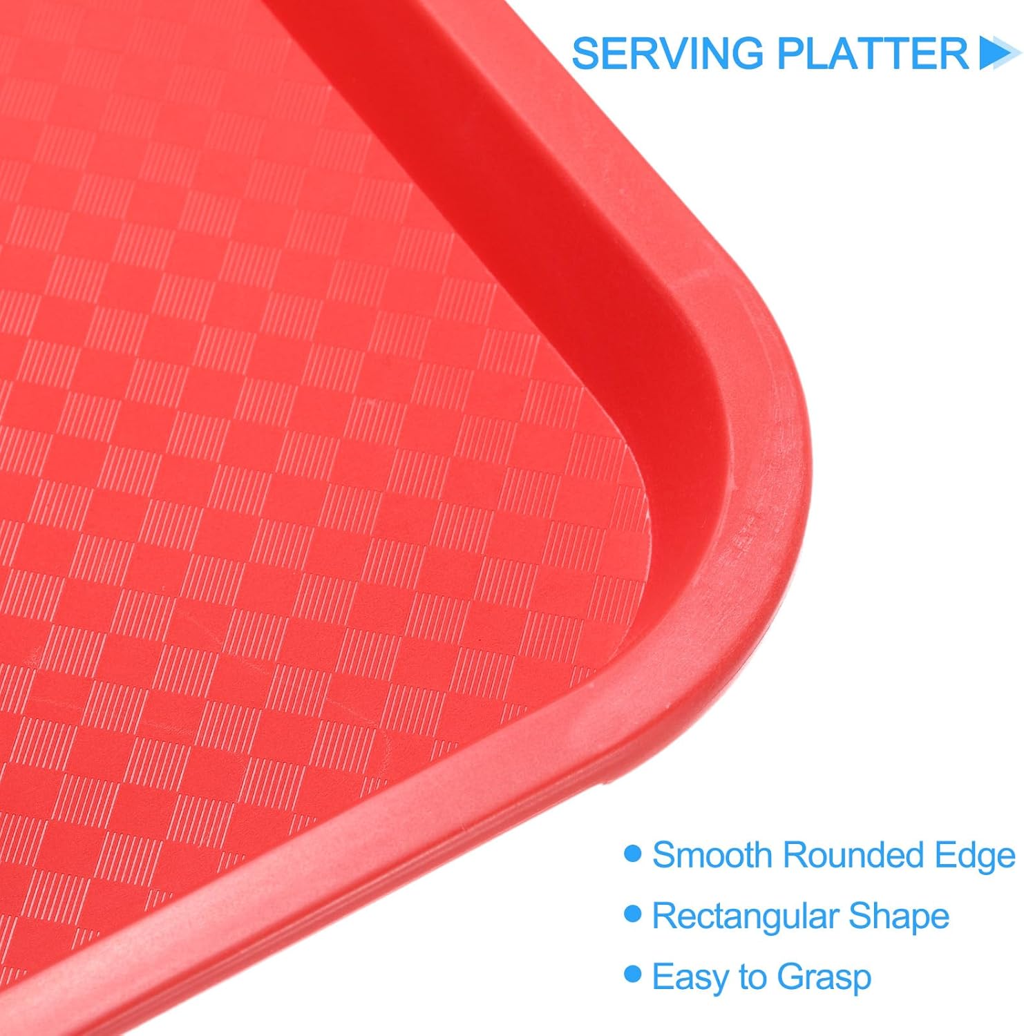 uxcell Bandejas de plástico de comida rápida a granel de 12 x 16 pulgadas, bandejas rectangulares para servir, bandejas de cafetería, platos para