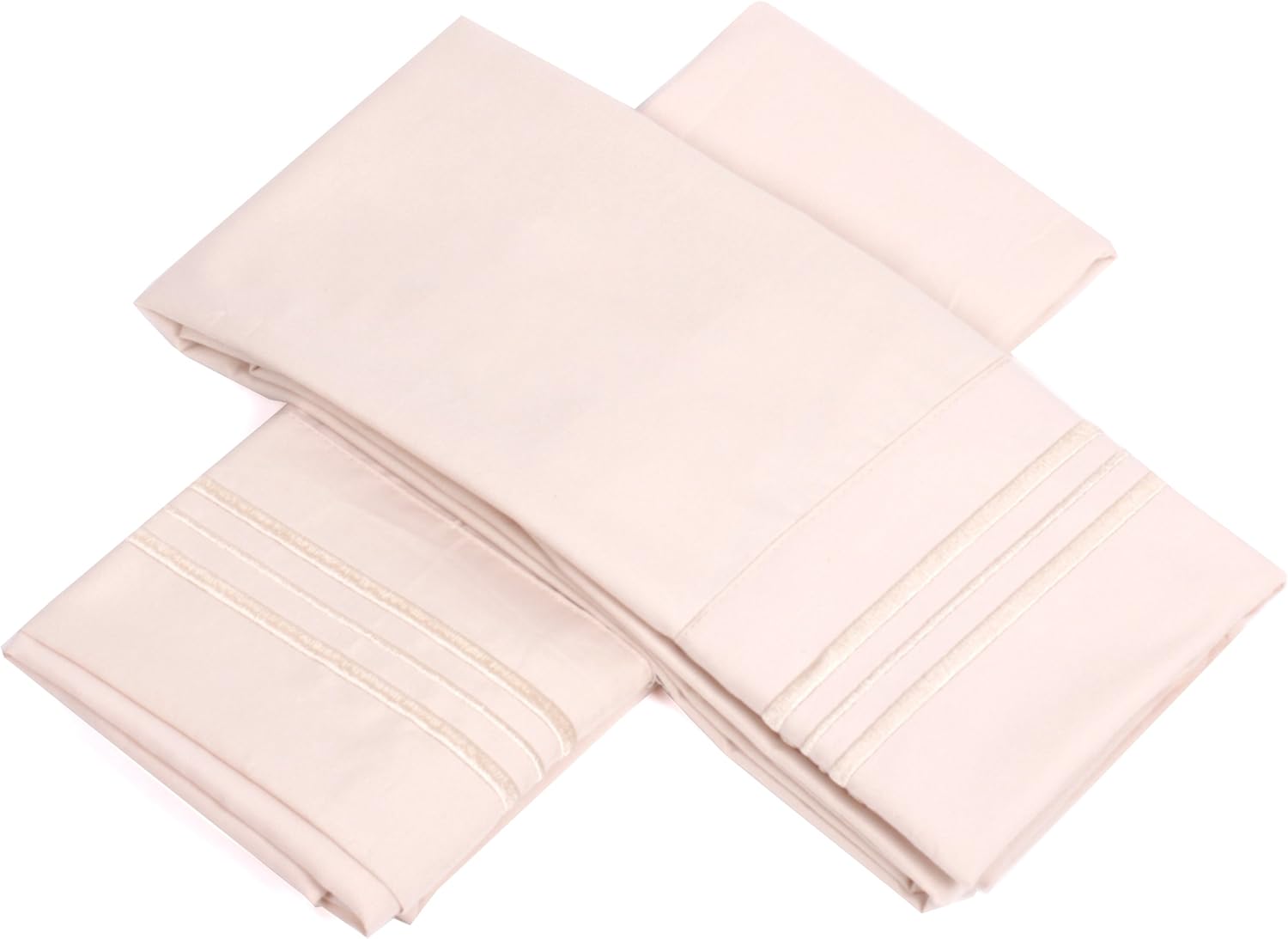 Sweet Home Collection Funda de almohada de bolsillo profundo de calidad egipcia serie 1500, estándar, color beige