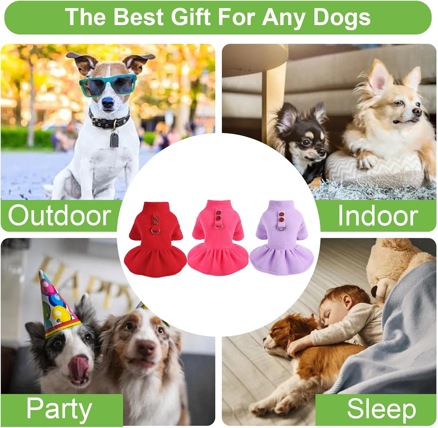 Suéter para perros pequeños, vestido de forro polar para perro con anillo en D, ropa para perro de otoño e invierno, suéter cálido para cachorros,