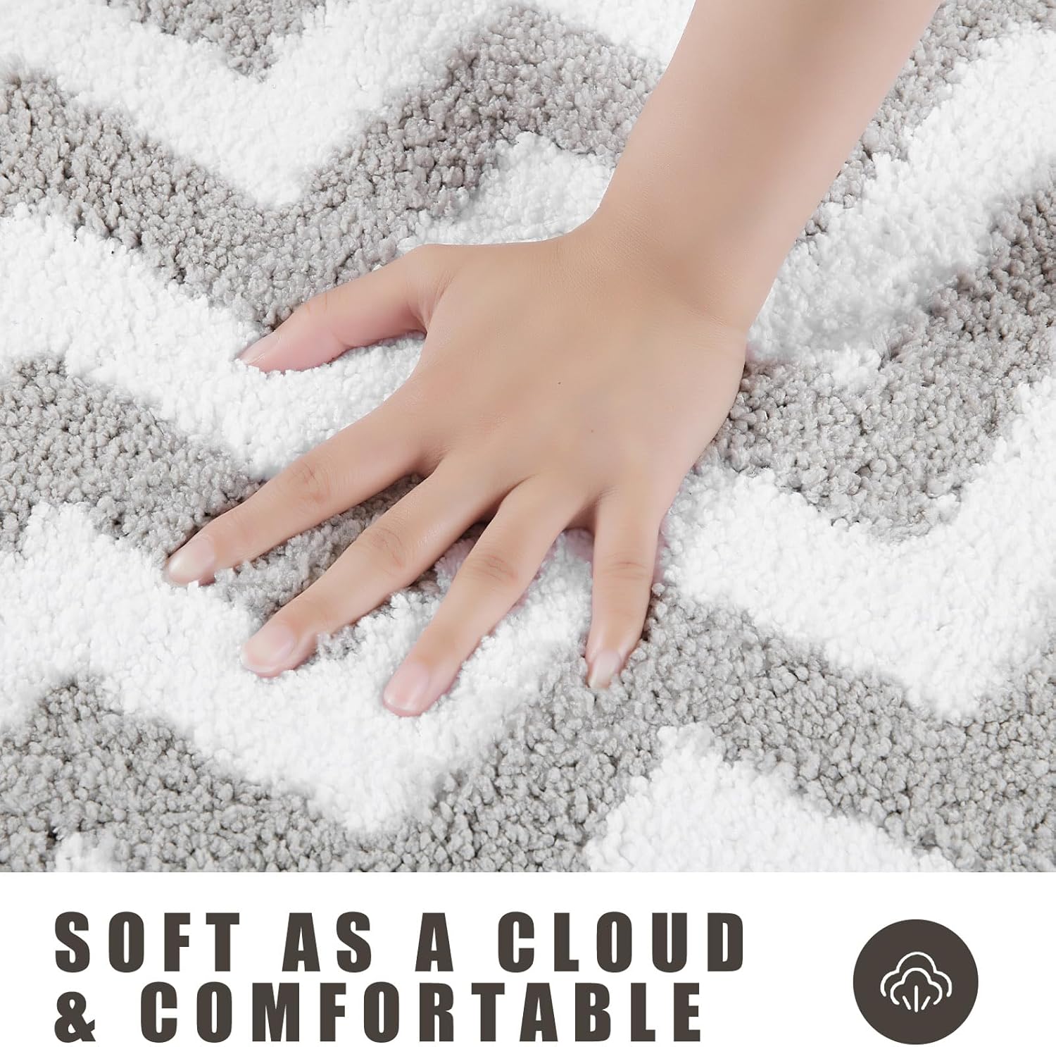 Carmoion Alfombra de baño de felpa de microfibra antideslizante, lavable a máquina y súper absorbente, cómoda y suave alfombra de baño para bañera,