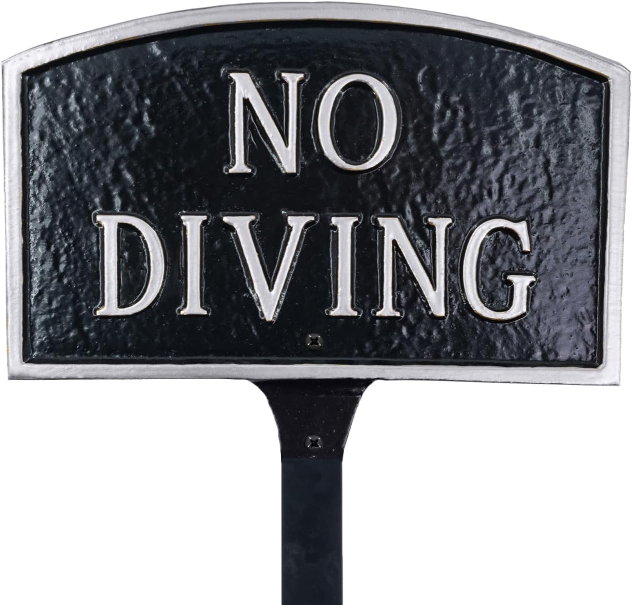 Letrero de placa con texto en inglés “No Diving Arch” – Letrero de piscina – Letrero de advertencia de piscina – Letrero de no buceo para piscina –