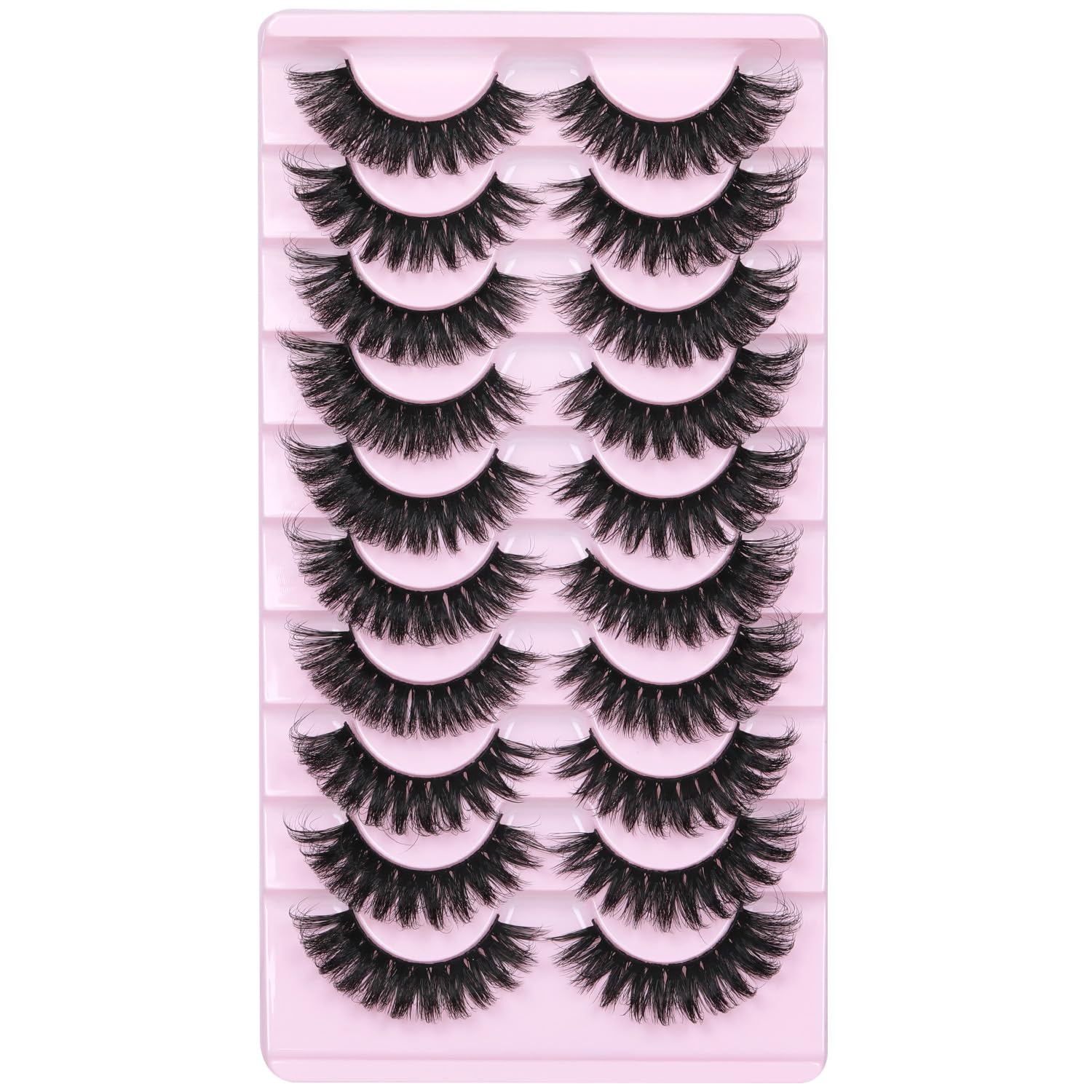 Kiromiro Pestañas postizas de ojo de gato, aspecto natural, pestañas rizadas en D, volumen 3D, pestañas de visón sintético, esponjosas, paquete de
