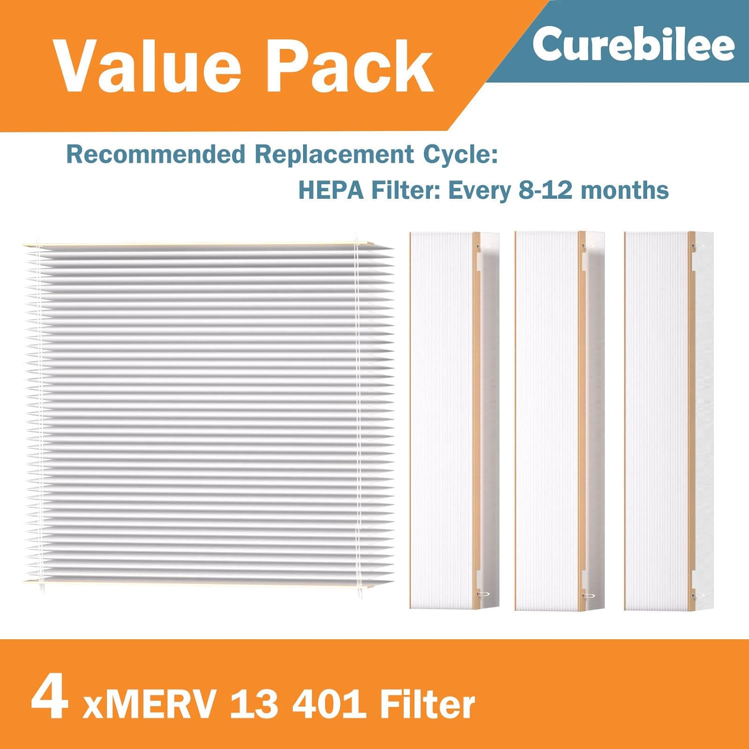 Filtro de repuesto 2400 401 MERV 13 compatible con AprilAire 2400, Space-Gard 2400 Purificadores de aire para toda la casa, filtro de aire MERV 13