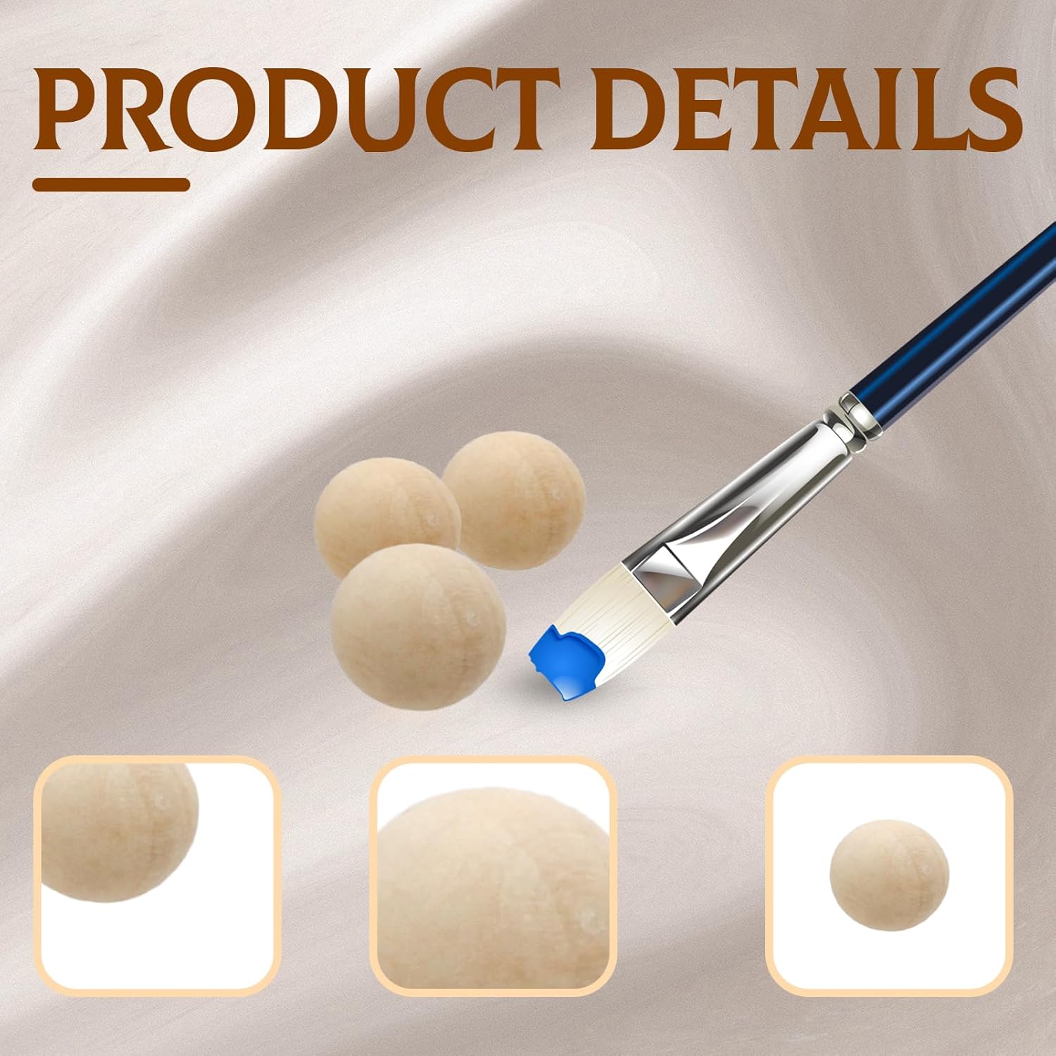 100 bolas redondas de madera de 12 pulgada (0.472 in), bolas de madera natural sin terminar, esferas de madera para manualidades y proyectos de