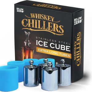 Below Zero Cubos de hielo de acero inoxidable para bebidas, whisky, no más pinzas y enfriadores de perilla de fácil agarre, tecnología de Below Zero Cubos de hielo de acero inoxidable para bebidas, whisky, no más pinzas y enfriadores de perilla de fácil agarre, tecnología de