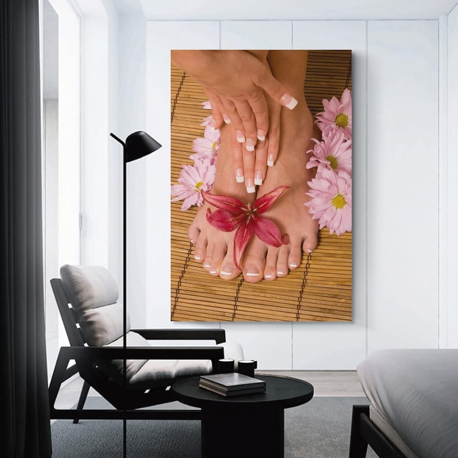 Póster de impresión en lienzo para spa, masaje de pies, decoración de pared, yoga, spa, salón, arte de uñas, pintura en lienzo, pintura en lienzo,