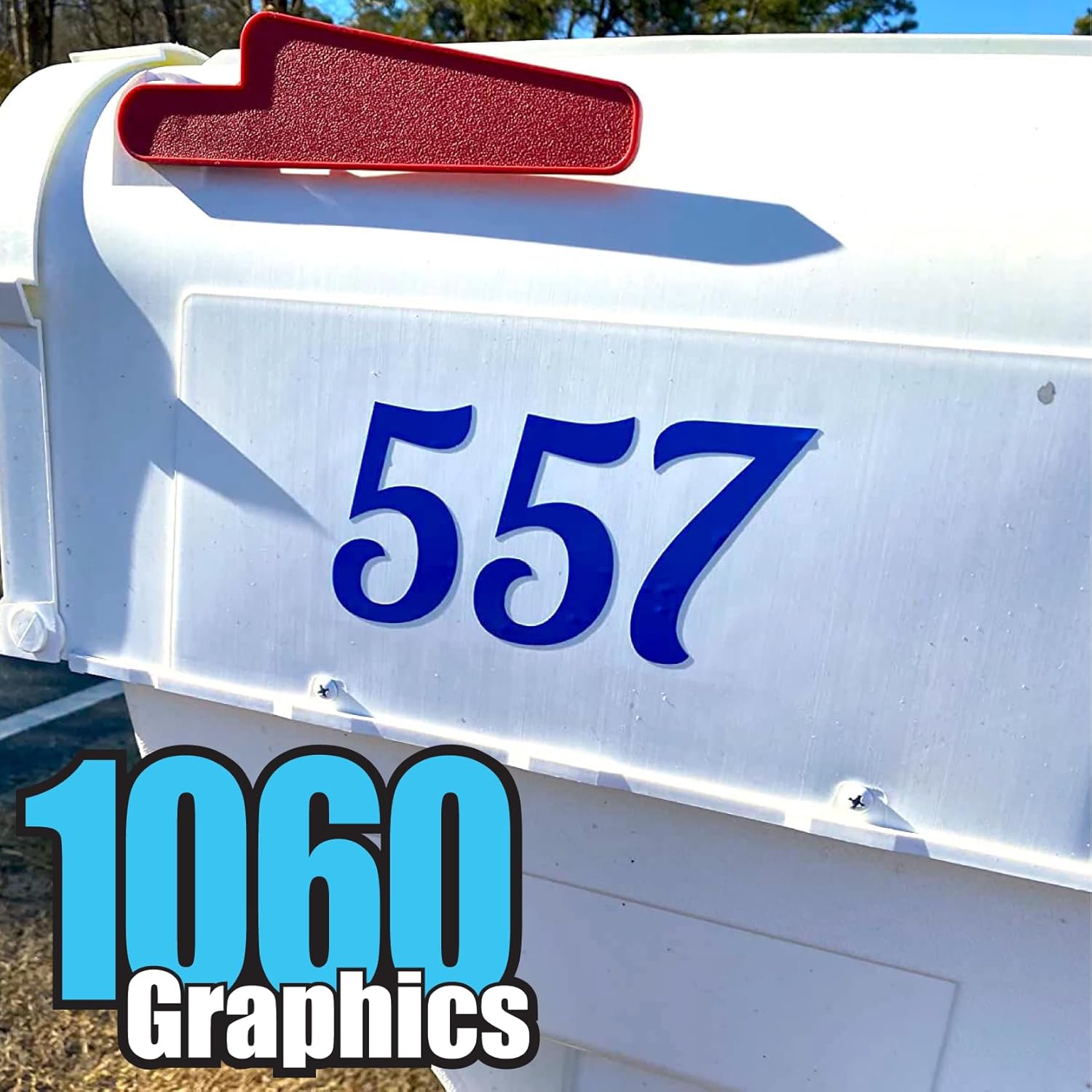 1060 Graphics – Números de buzón reflectantes de 8 pulgadas de alto – Calcomanía hecha a medida, letras de vinilo premium, casa, negocios,