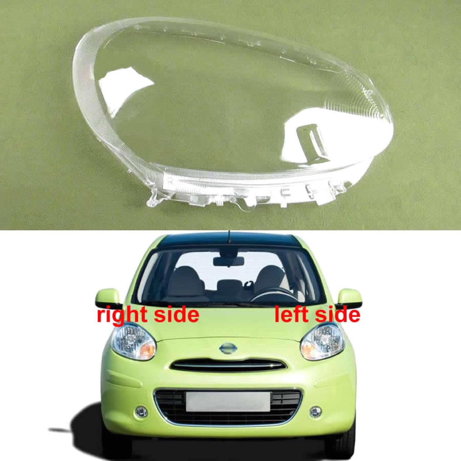 Car Headlight Cover Lampshade Headlamp Shell, for Nissan March 2010 2011 2012 2013 2014 2015