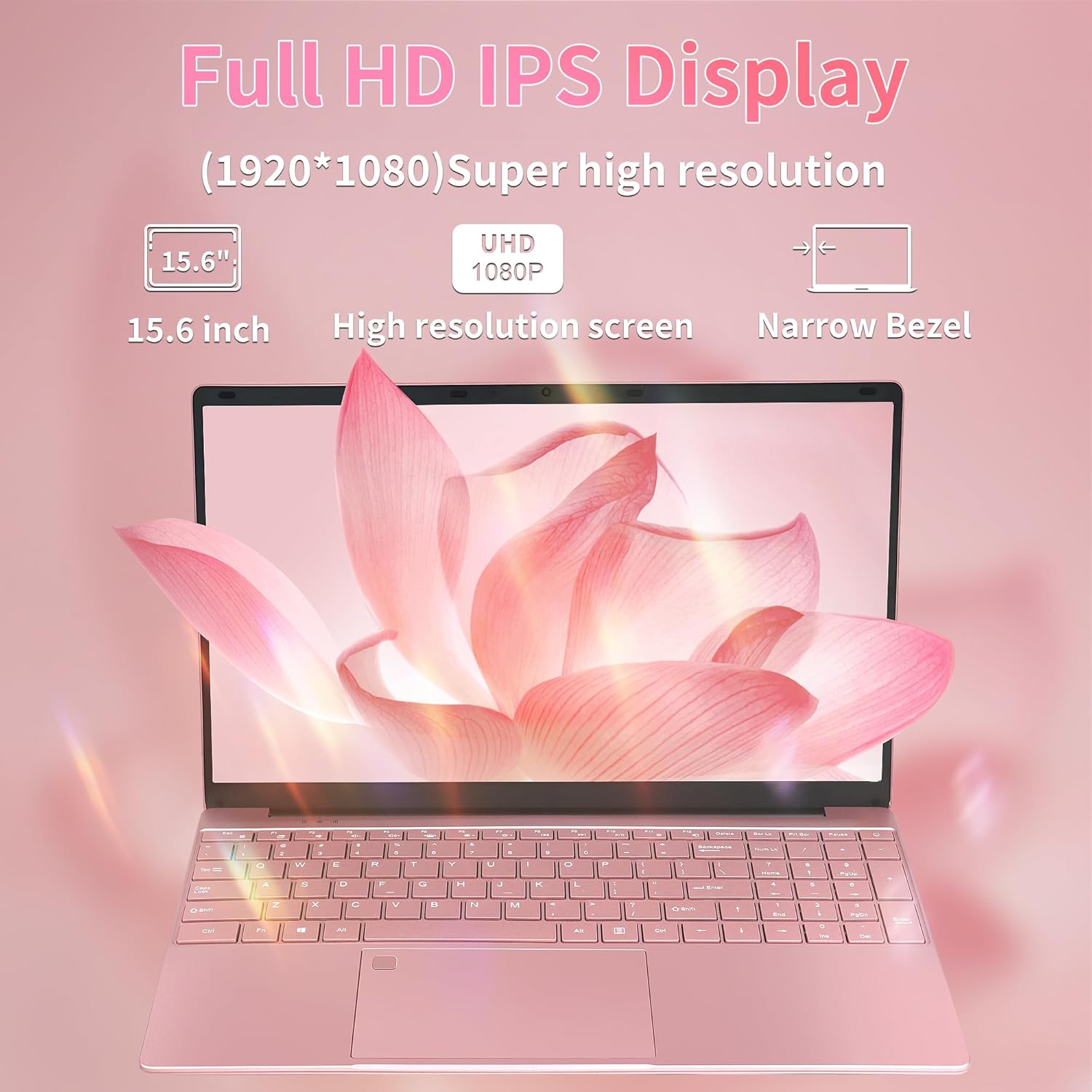 Win11MS Office2019 Laptop de alta velocidad con pantalla grande FHD de 15.6 pulgadas de alto rendimiento, Celeron N5095 (2.0 Ghz) CPU 16G RAM +