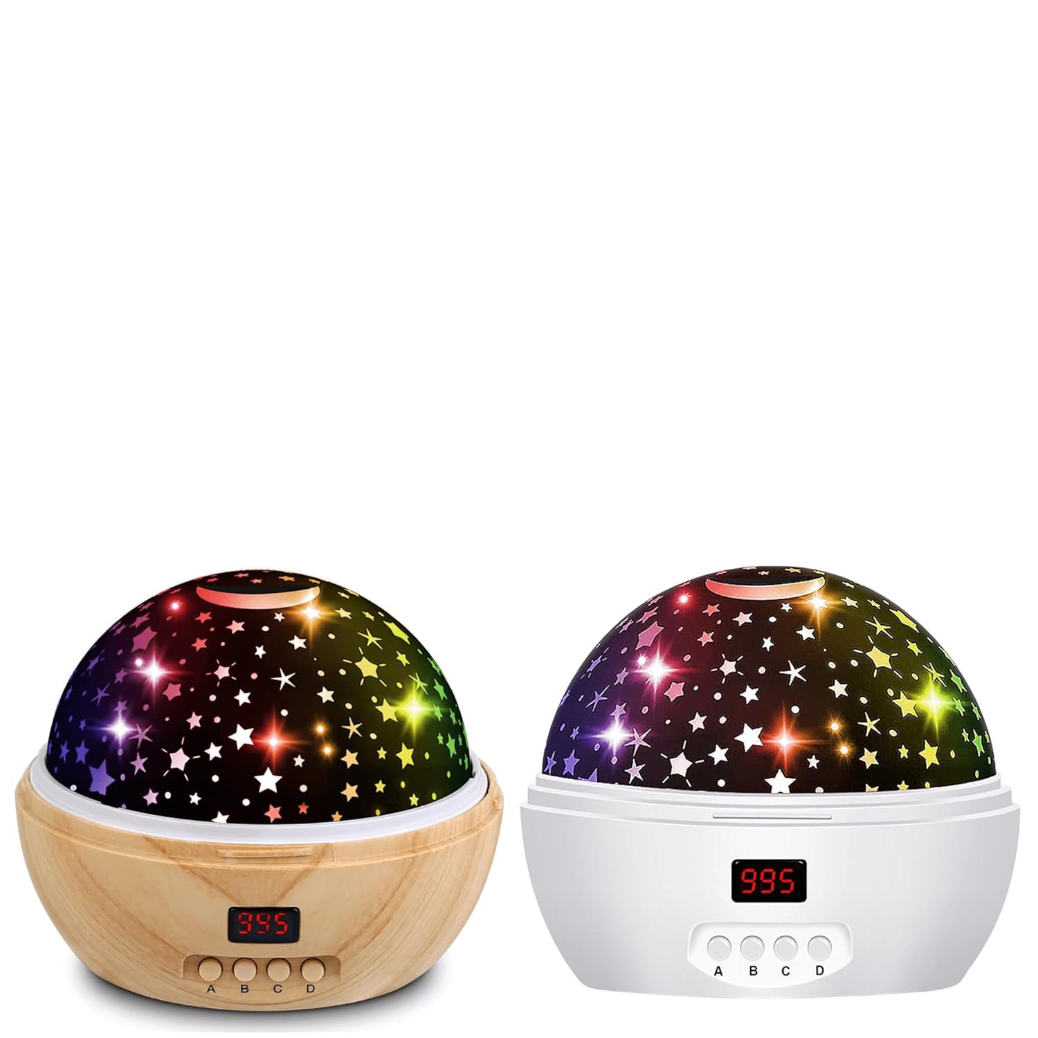 Proyector de Halloween con luz nocturna de estrellas para niños con temporizador, fantasmas giratorios y luz nocturna con temática de estrellas para