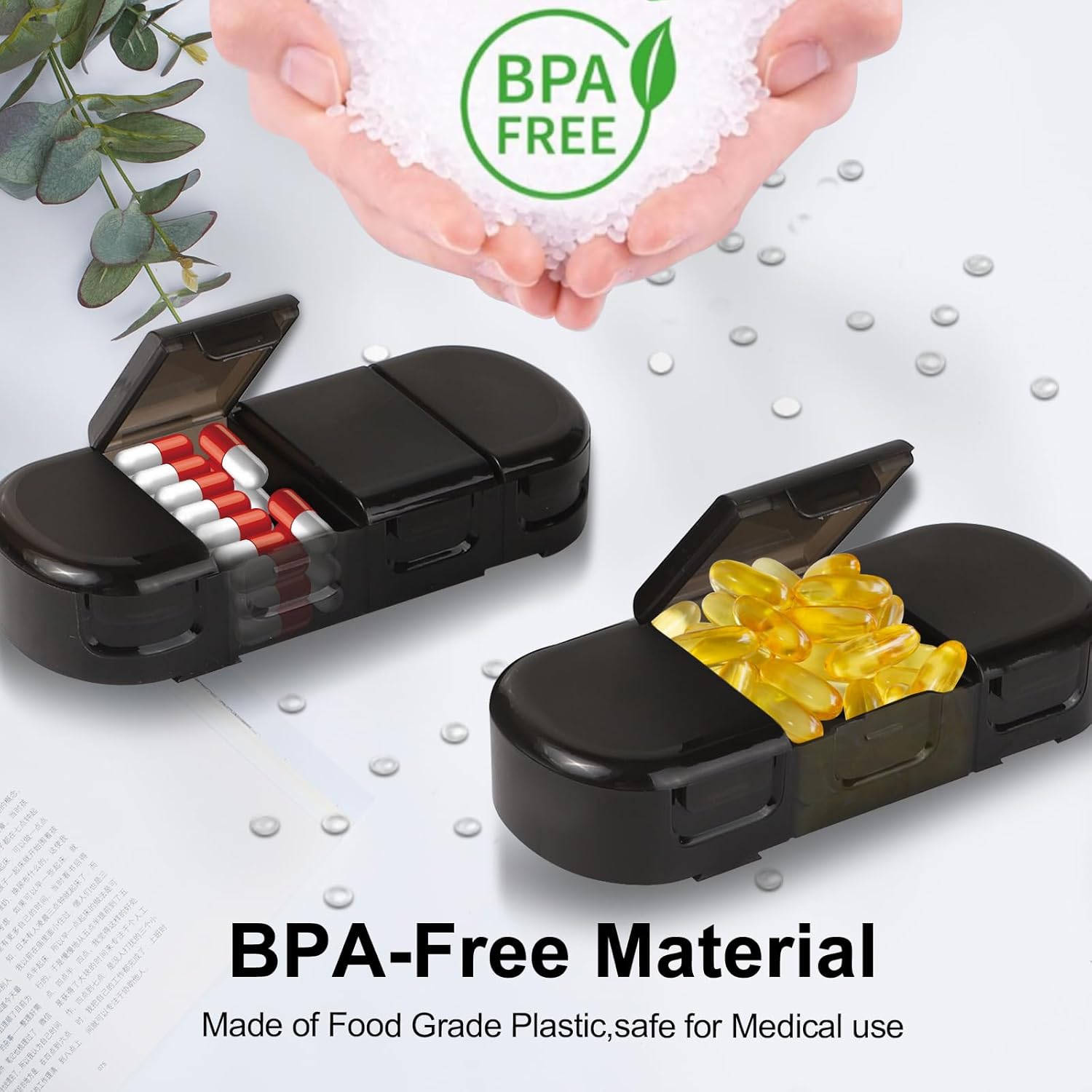 Pastillero diario con 7 compartimentos, organizador de pastillas de viaje, pastillero desmontable para bolsillo de bolso para guardar vitaminas,