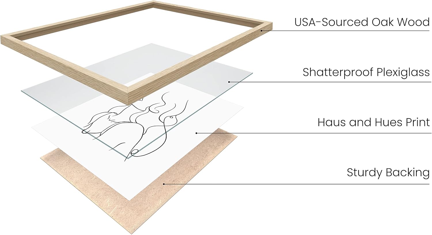 Haus and Hues – Juego de 4 impresiones artísticas de línea minimalista  Pósteres de arte estético  Pintura minimalista para pared  Arte de pared