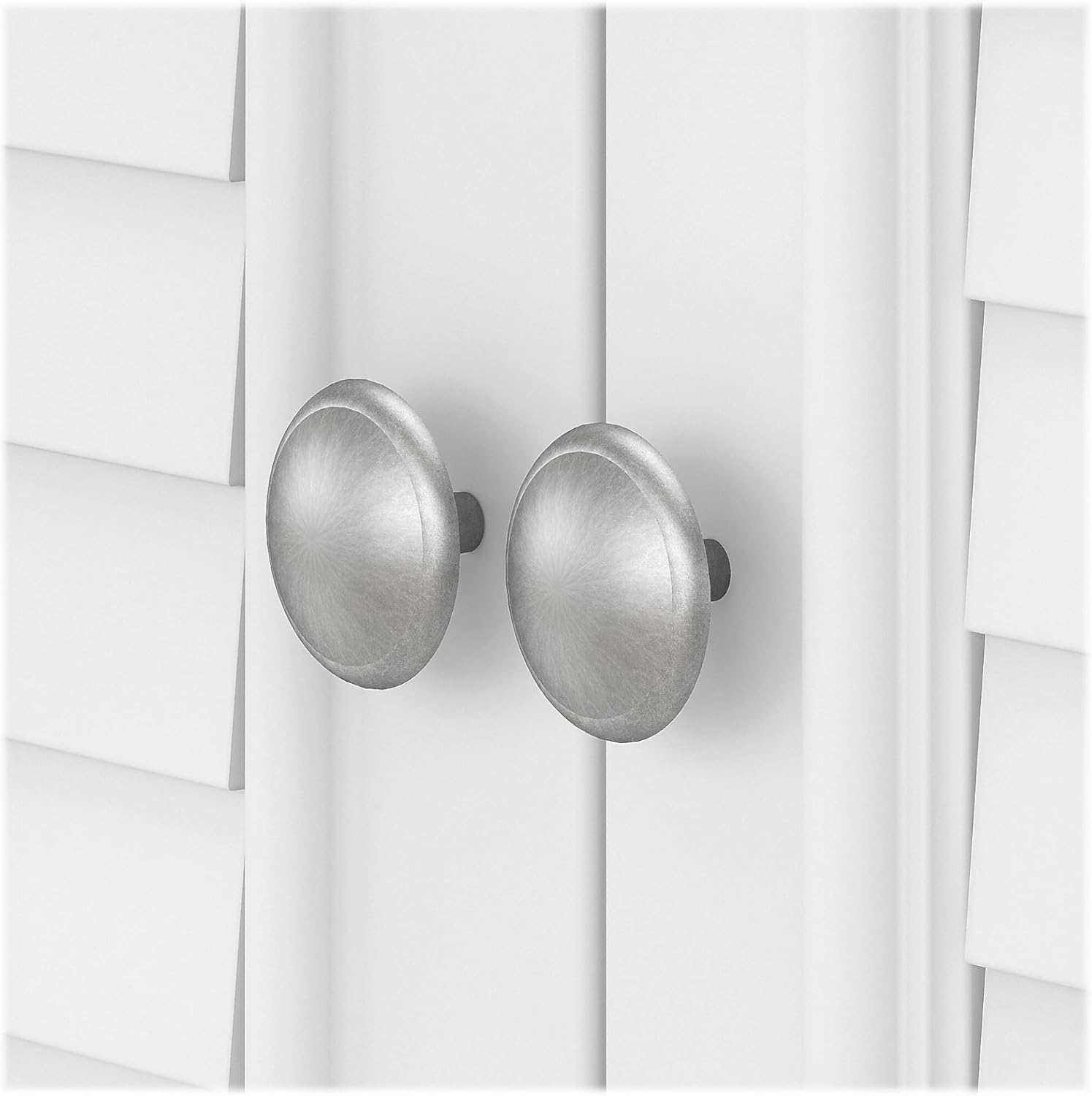 Bush Fairview – Armario de almacenamiento pequeño de 30.71 pulgadas con 3 estantes, gris Shiplap grisblanco puro (WC53696-03)
