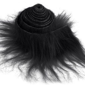 Tiras precortadas de tela de piel sintética de felpa lanuda de 2 x 60 pulgadas, piel negra mullida y esponjosa para gnomos, barba, Papá Noel, pelo Tiras precortadas de tela de piel sintética de felpa lanuda de 2 x 60 pulgadas, piel negra mullida y esponjosa para gnomos, barba, Papá Noel, pelo