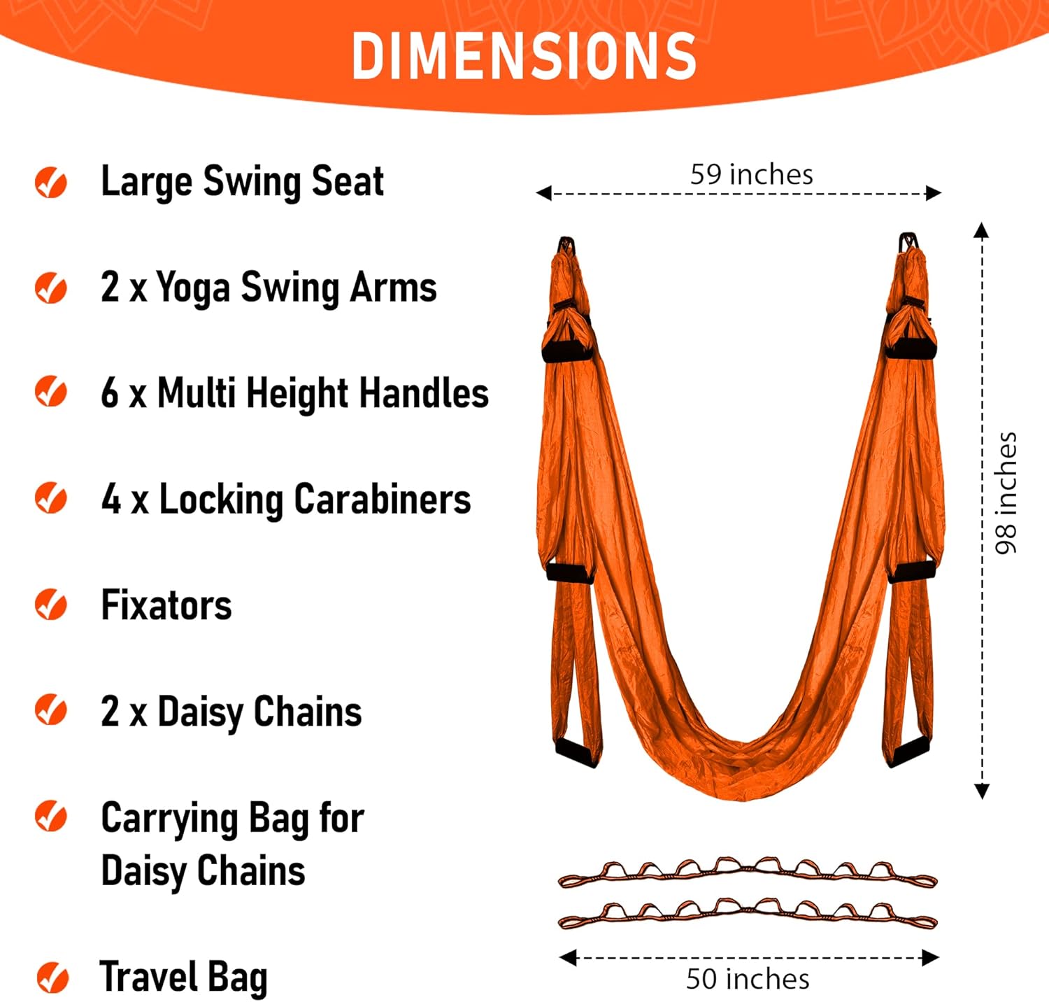 YOGA SWING PRO Kit de columpio de yoga antigravedad para hamaca aérea de alta calidad, juego de cabestrillo volador Acrobat para terapia de