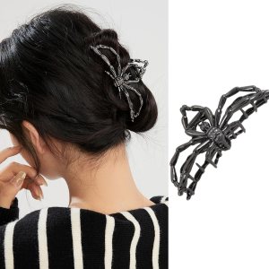 Pinzas para el cabello de Halloween, pinzas de metal con diseño de arañas con accesorios para el cabello, pinzas medianas para cabello finogrueso, Pinzas para el cabello de Halloween, pinzas de metal con diseño de arañas con accesorios para el cabello, pinzas medianas para cabello finogrueso,