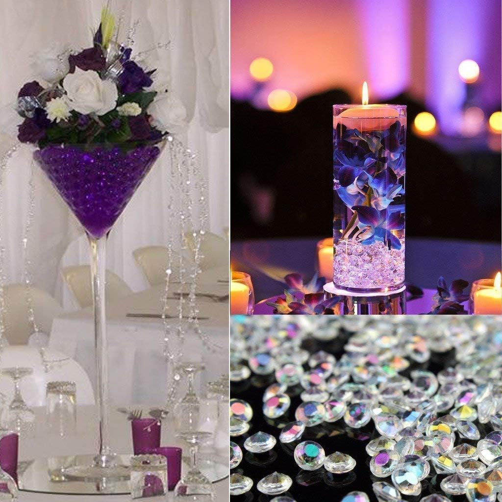 Paquete de 1000 unidades por paquete de cristales de dispersión de diamantes acrílicos para mesa de boda, confeti, gemas acrílicas, jarrón, rellenos