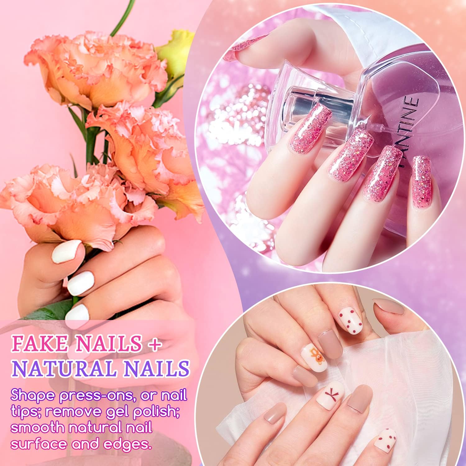 50 mini pulidores de uñas, grano 100180 a granel para uñas naturales y esmalte de gel, pulido de uñas, juego portátil de doble cara para pulir y