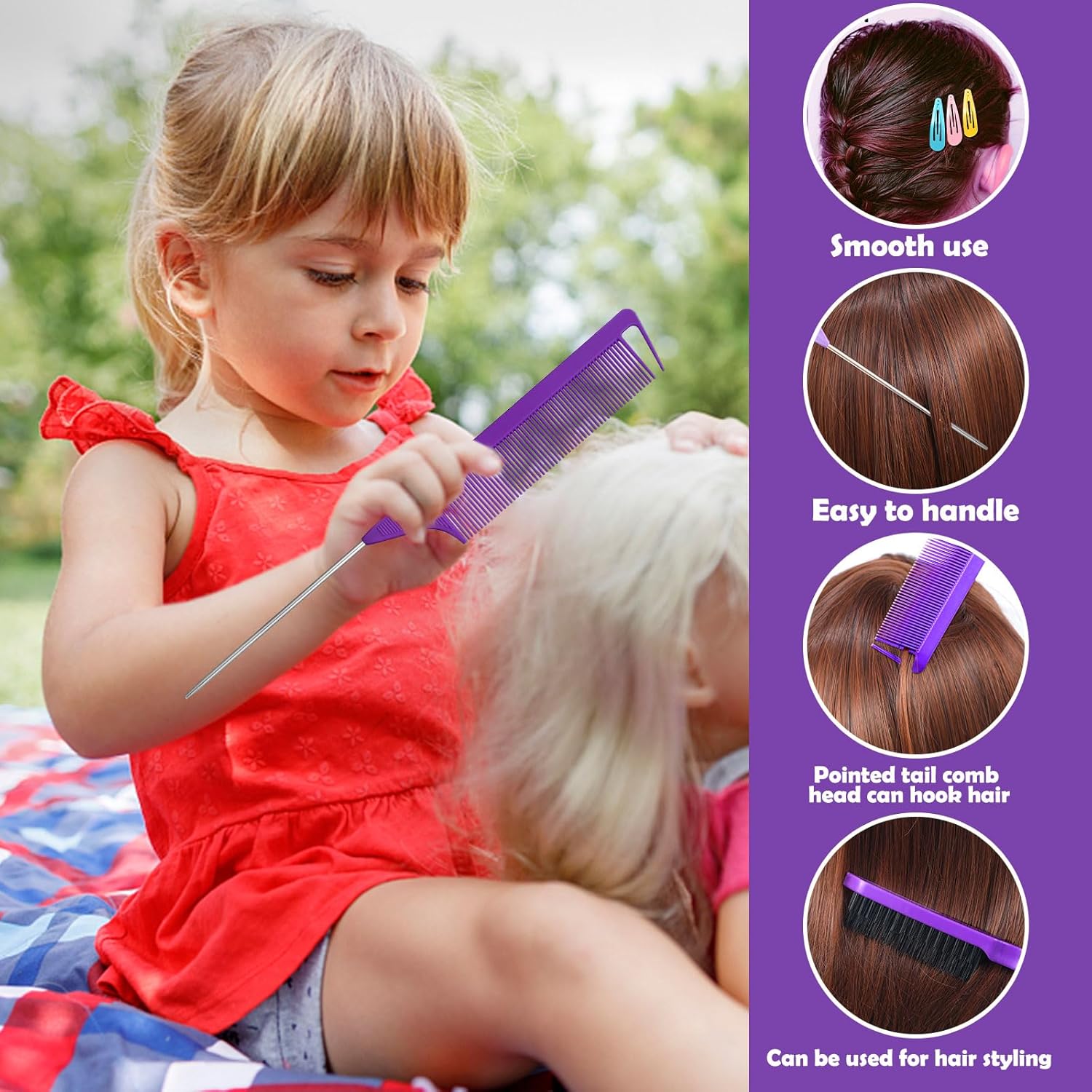 Lazos de algodón para el pelo de 32 colores, 320 piezas de lazos para el pelo de bebé con 15 herramientas de peinado de cabello, caja organizadora