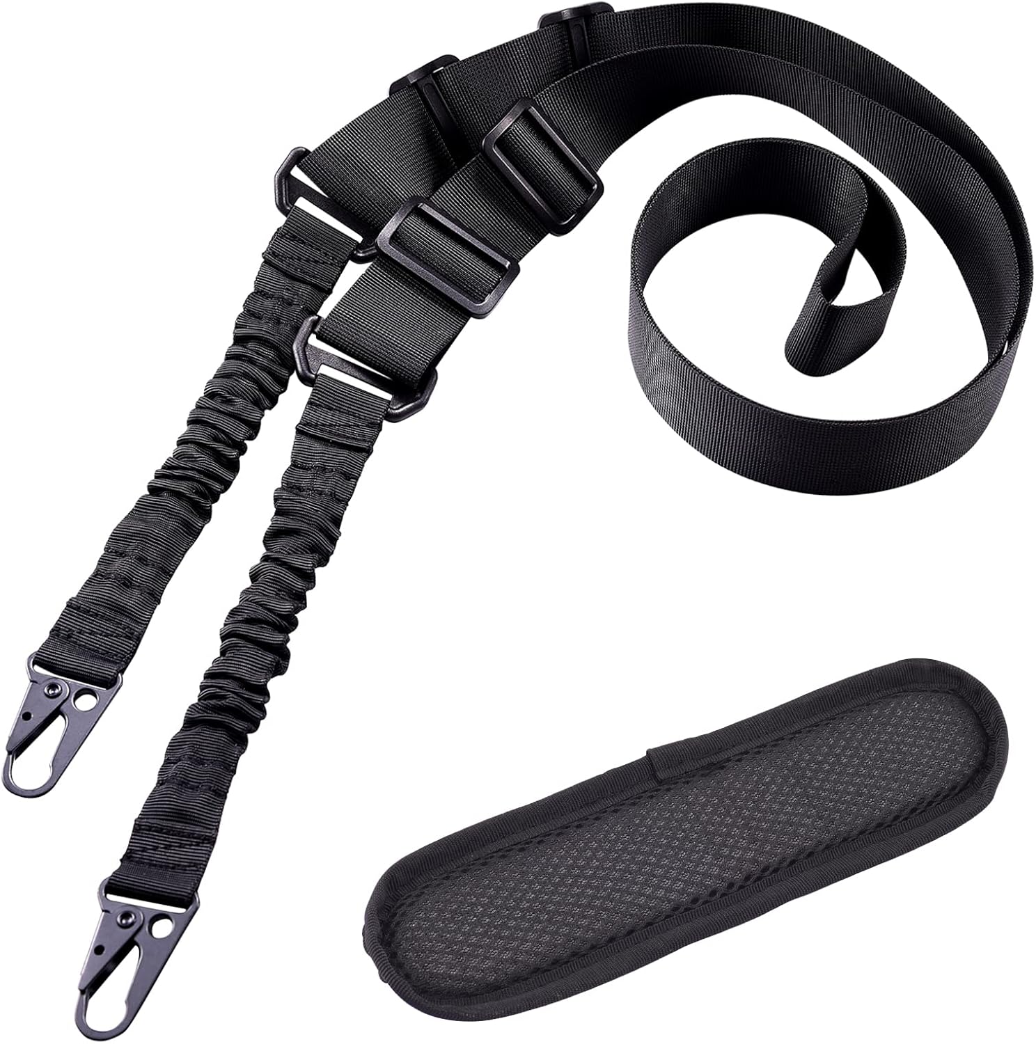 Eslinga QD tradicional de dos puntos con almohadilla para el hombro, ajustable extra larga de 2 puntos tradicional QD – 1 paquete