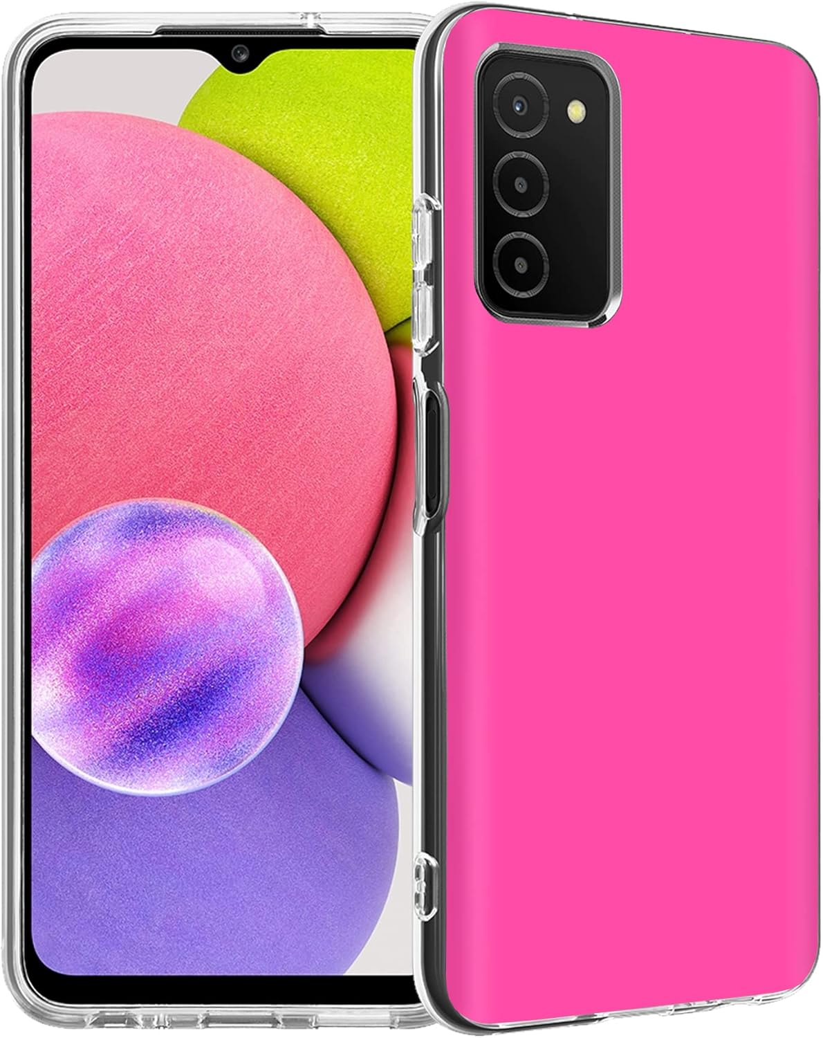 Talkingcase Funda delgada para Samsung Galaxy A03sSM-A037, funda delgada de gel TPU de gel, estampado rosa intenso, peso ligero, flexible, suave,