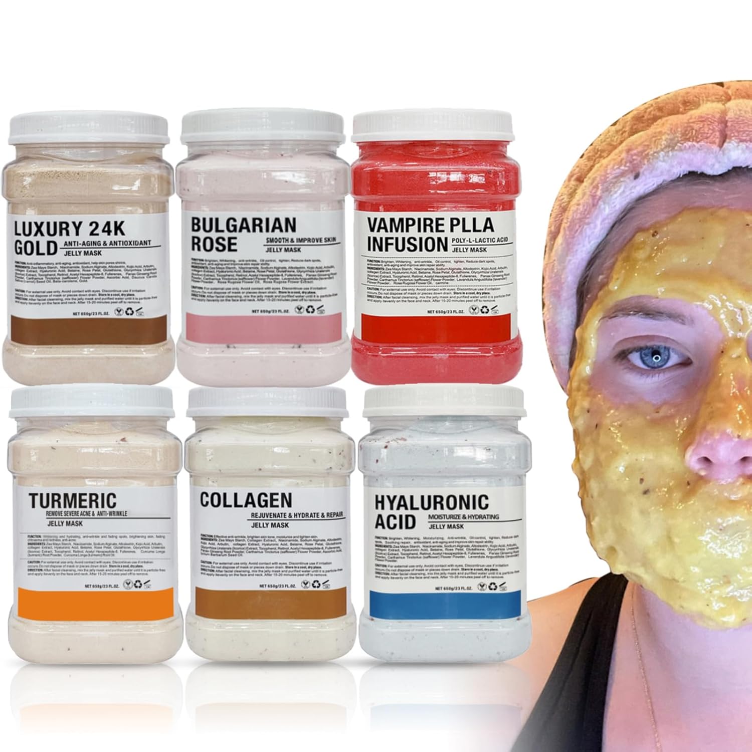 Mascarilla de gelatina para tratamientos faciales profesional al por mayor, máscara de gelatina en polvo para esteticistas, suministros de belleza,