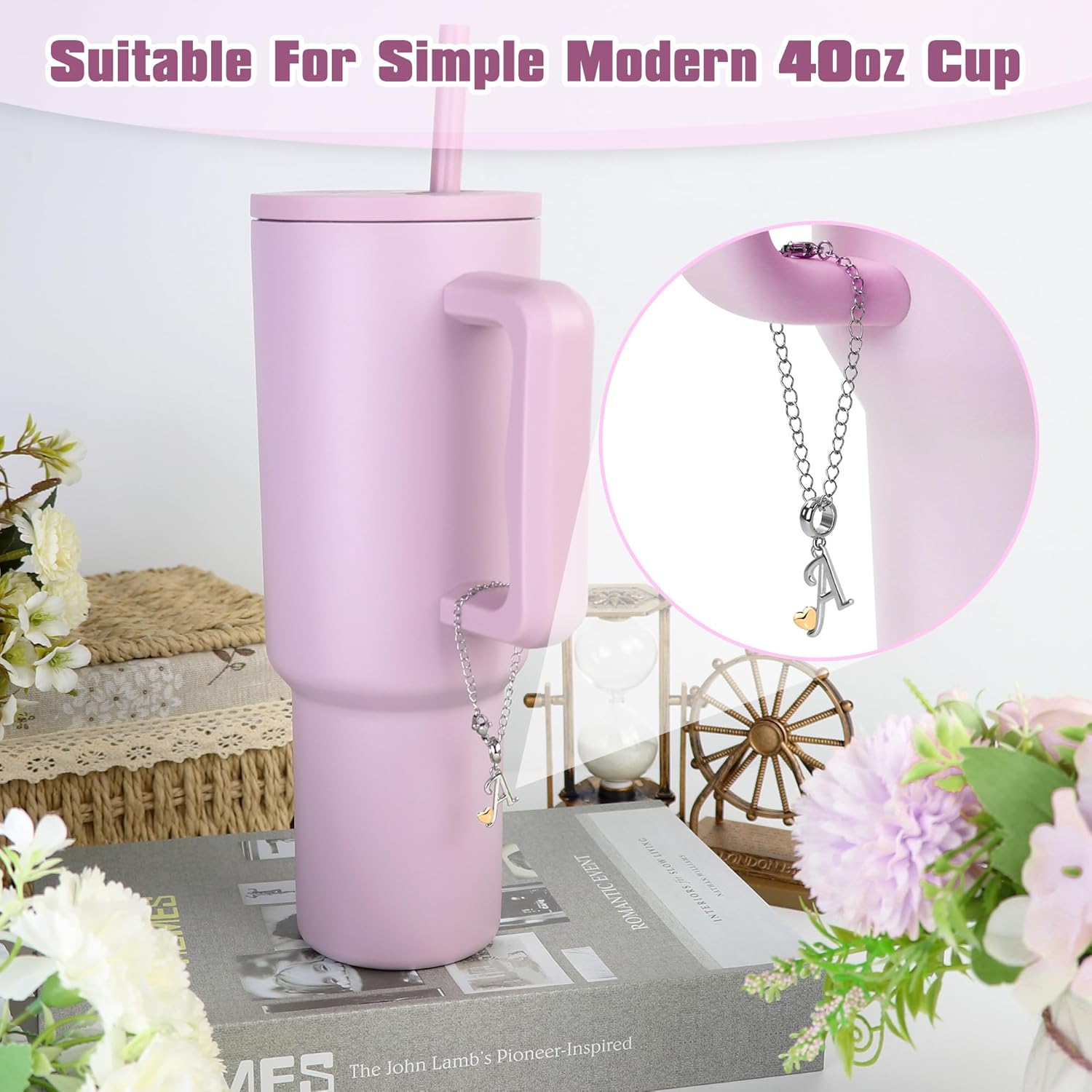 Accesorios para vasos compatibles con vaso Stanley de 40 onzas, accesorios de botella para vaso Stanley con asa, para vaso Simple Modern de 40 onzas