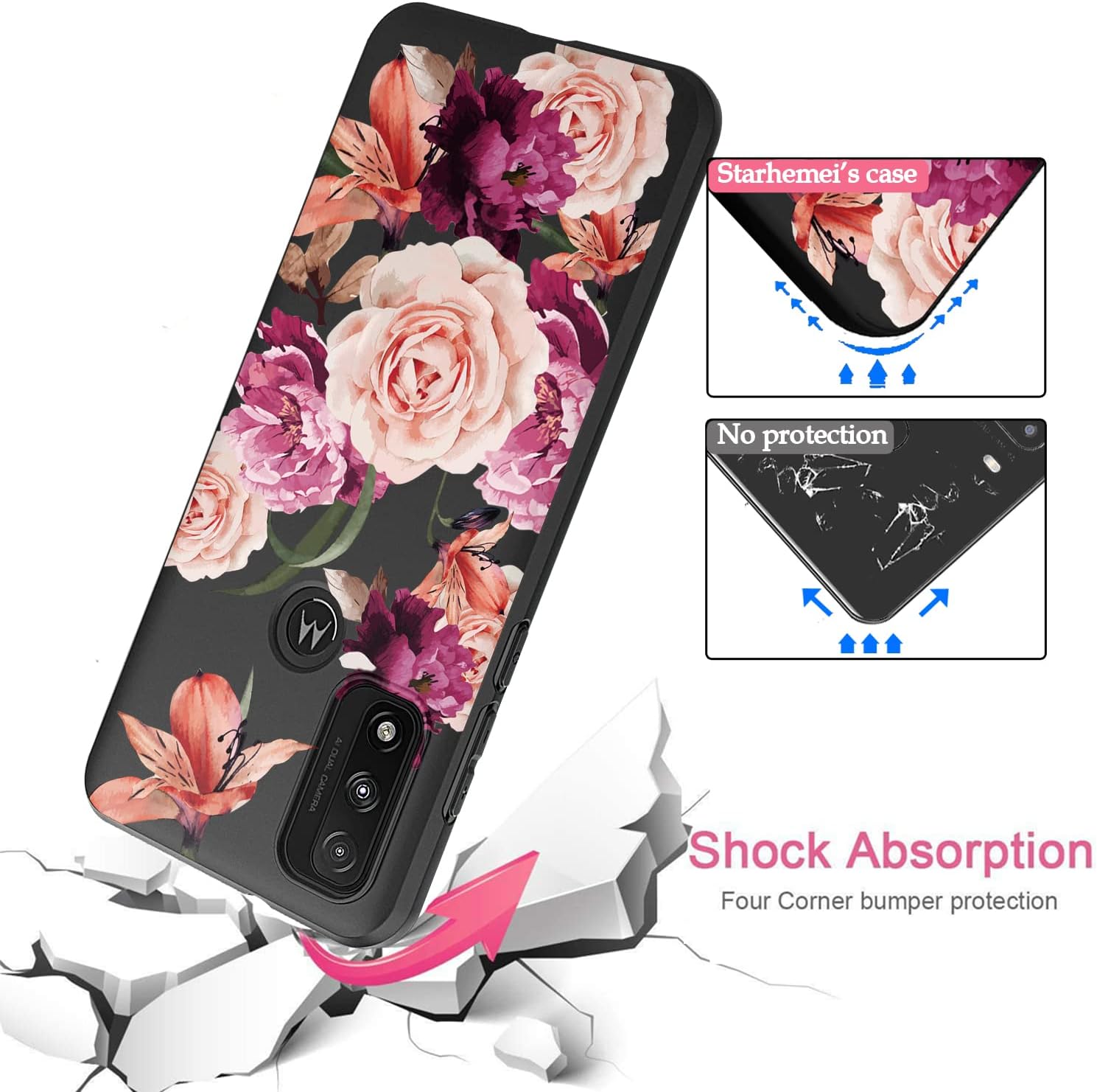 Starhemei Funda para Moto G Play 2023, Moto G Pure, TPU delgada de goma de silicona flexible, funda protectora suave para Motorola Moto G Play 2023