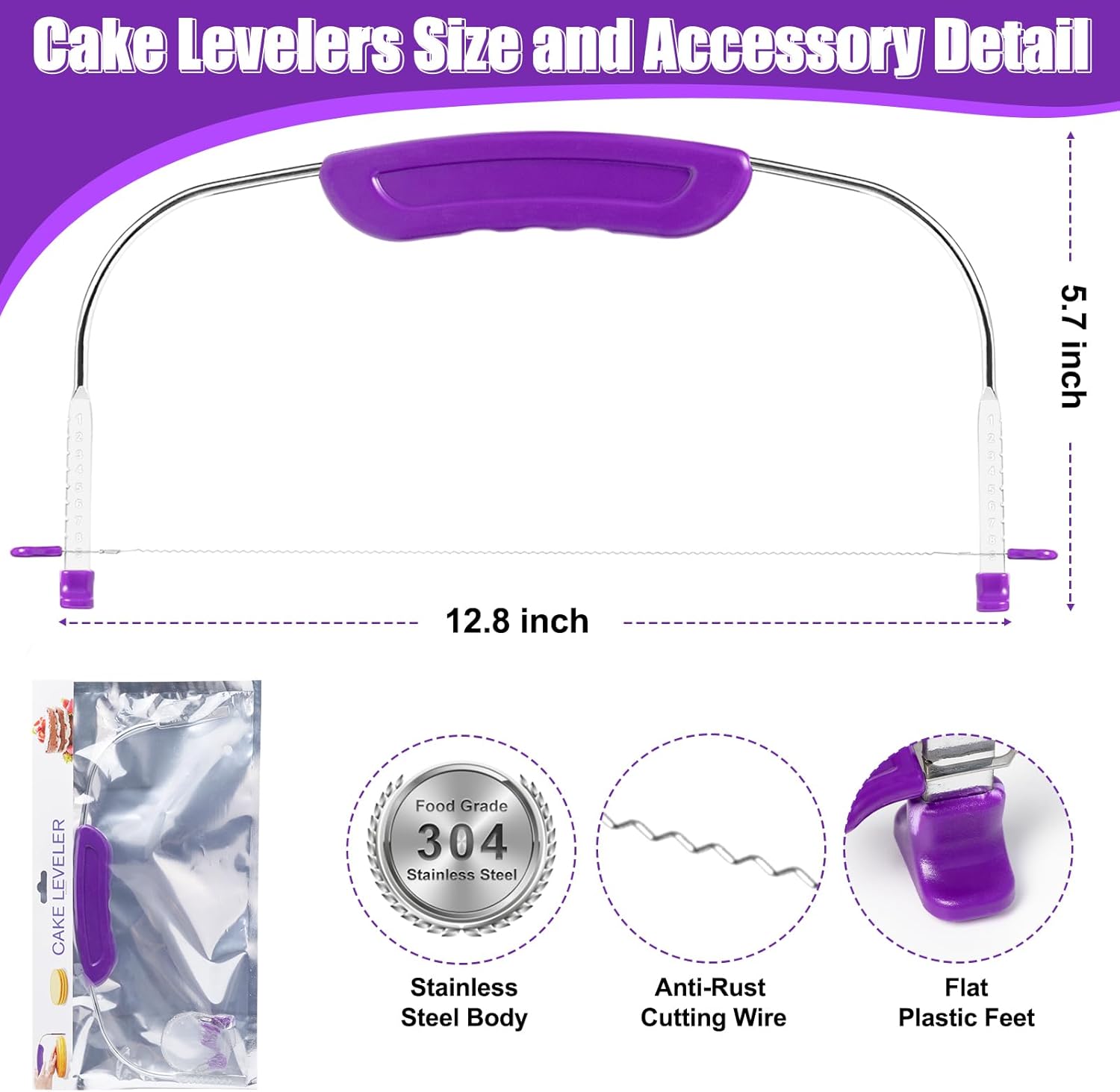 Cortador nivelador de pasteles ajustable, herramienta de suministros para hornear para cocina, cortador profesional de gran tamaño para nivelar,