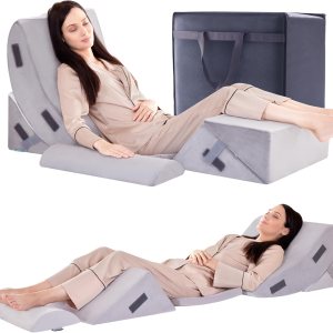 BDEUS Juego de 6 almohadas ortopédicas extra anchas de espuma viscoelástica de 25 pulgadas para dormir después de la cirugía, alivio del dolor, BDEUS Juego de 6 almohadas ortopédicas extra anchas de espuma viscoelástica de 25 pulgadas para dormir después de la cirugía, alivio del dolor,