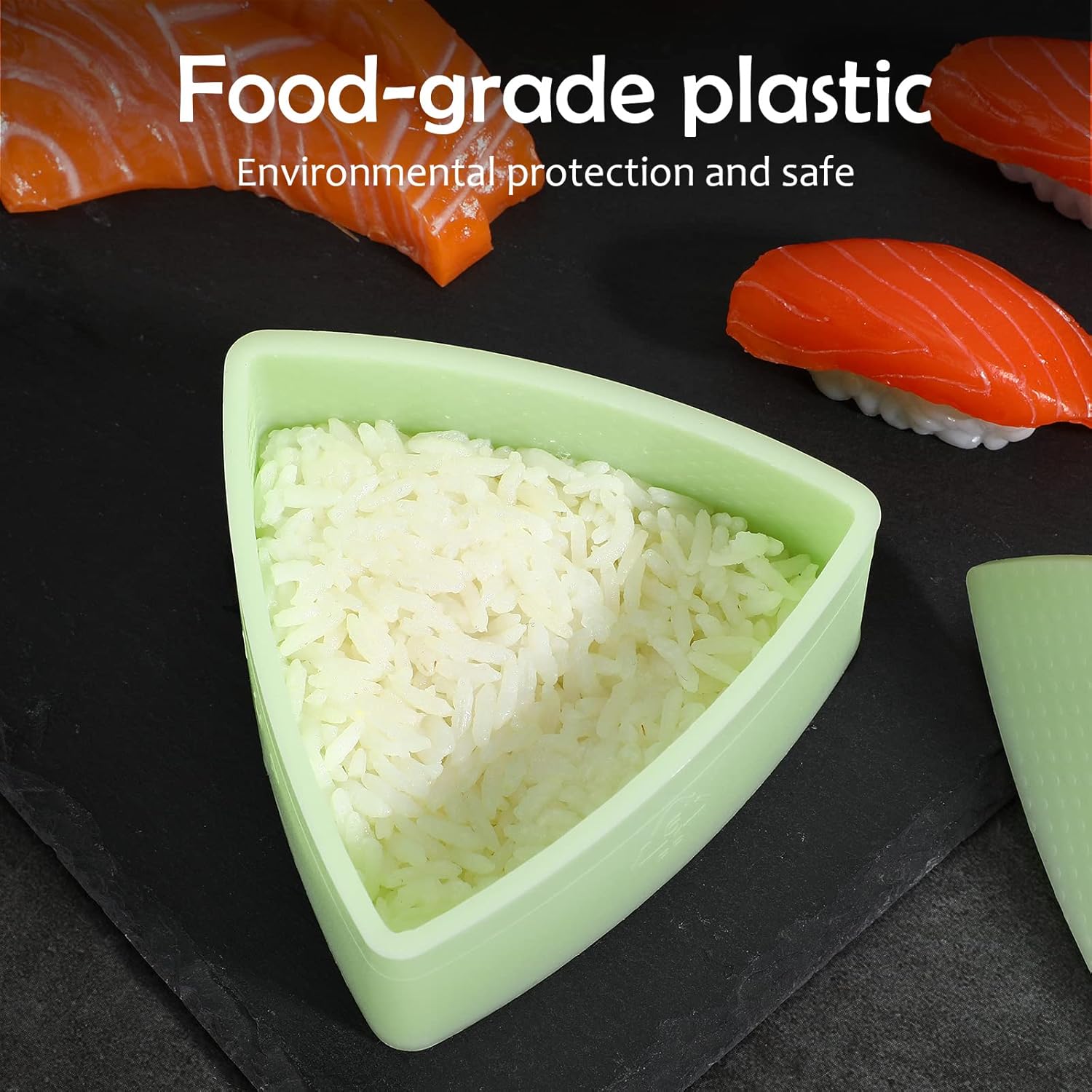 UPKOCH Molde de sushi triangular, fabricante de bolas de arroz, prensa antiadherente para onigiri, fabricante de moldes de sushi, verde claro